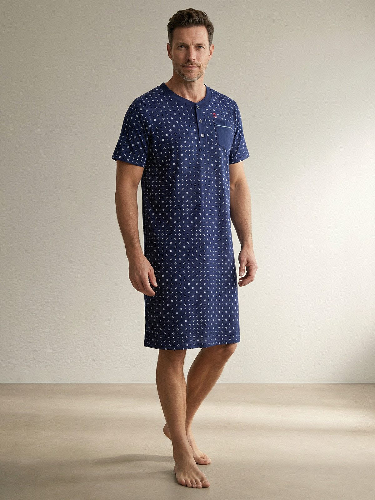 Henry Terre Nachthemd Nachthemd Kurzarm - Bono Raute Punkt