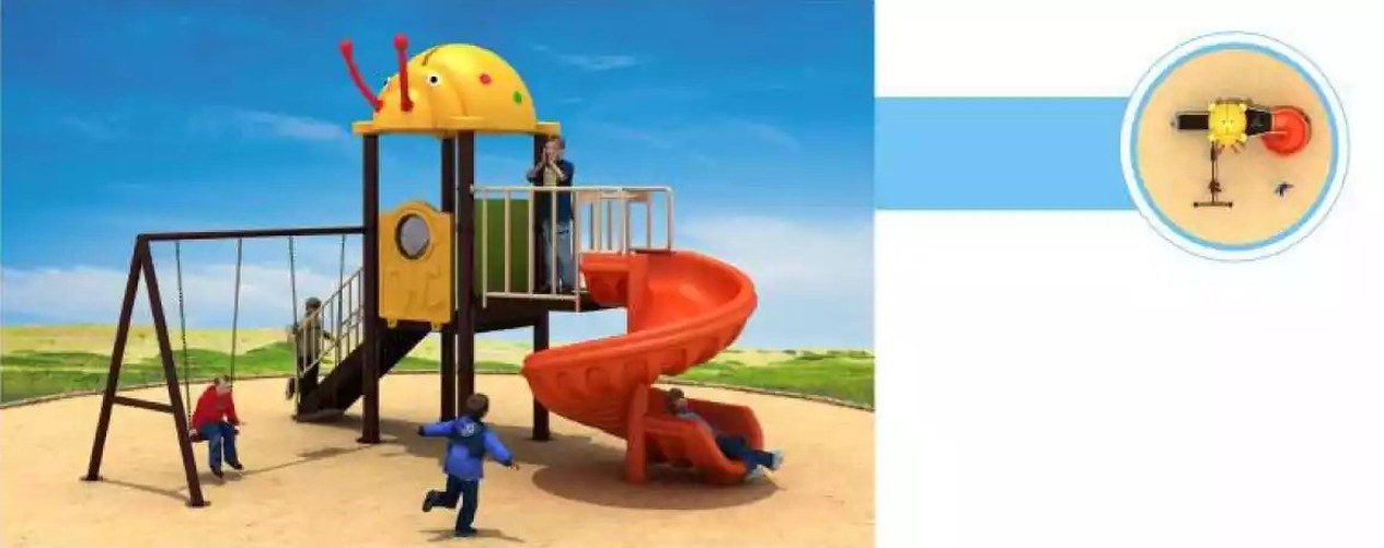 JVmoebel Spielturm Bunter Spielplatz mit Rutschen und Schaukeln aus Kunststoff, Made in Europa