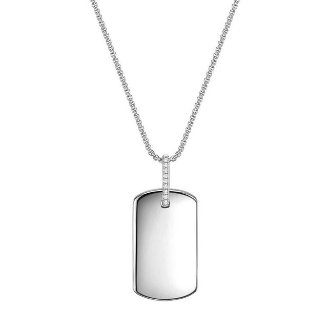 Glanzstücke München Silberkette silber, Kette mit Anhänger Sterling Silber Zirkonia weiß