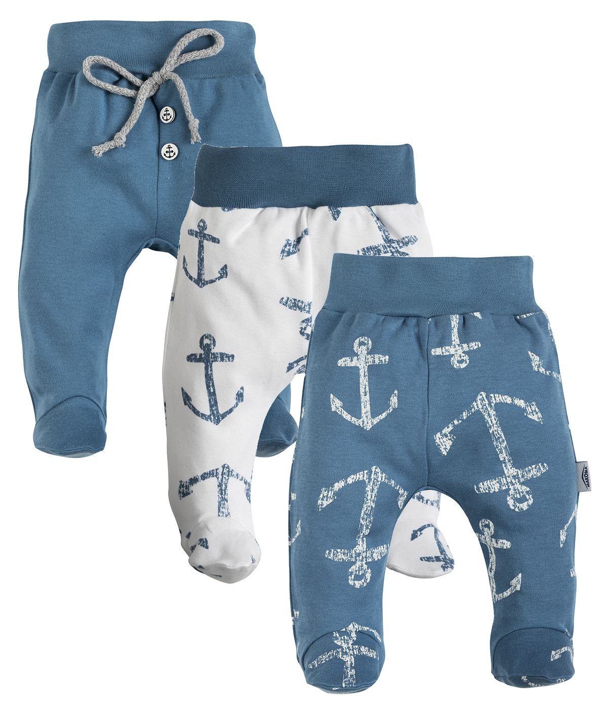 Makoma Schlupfhose »Baby Hose mit Fuß Strampelhose für Neugeborene Jungen &  Mädchen Blue Sea« (Set, 3-tlg., 3er-Pack) 100% Baumwolle online kaufen |  OTTO