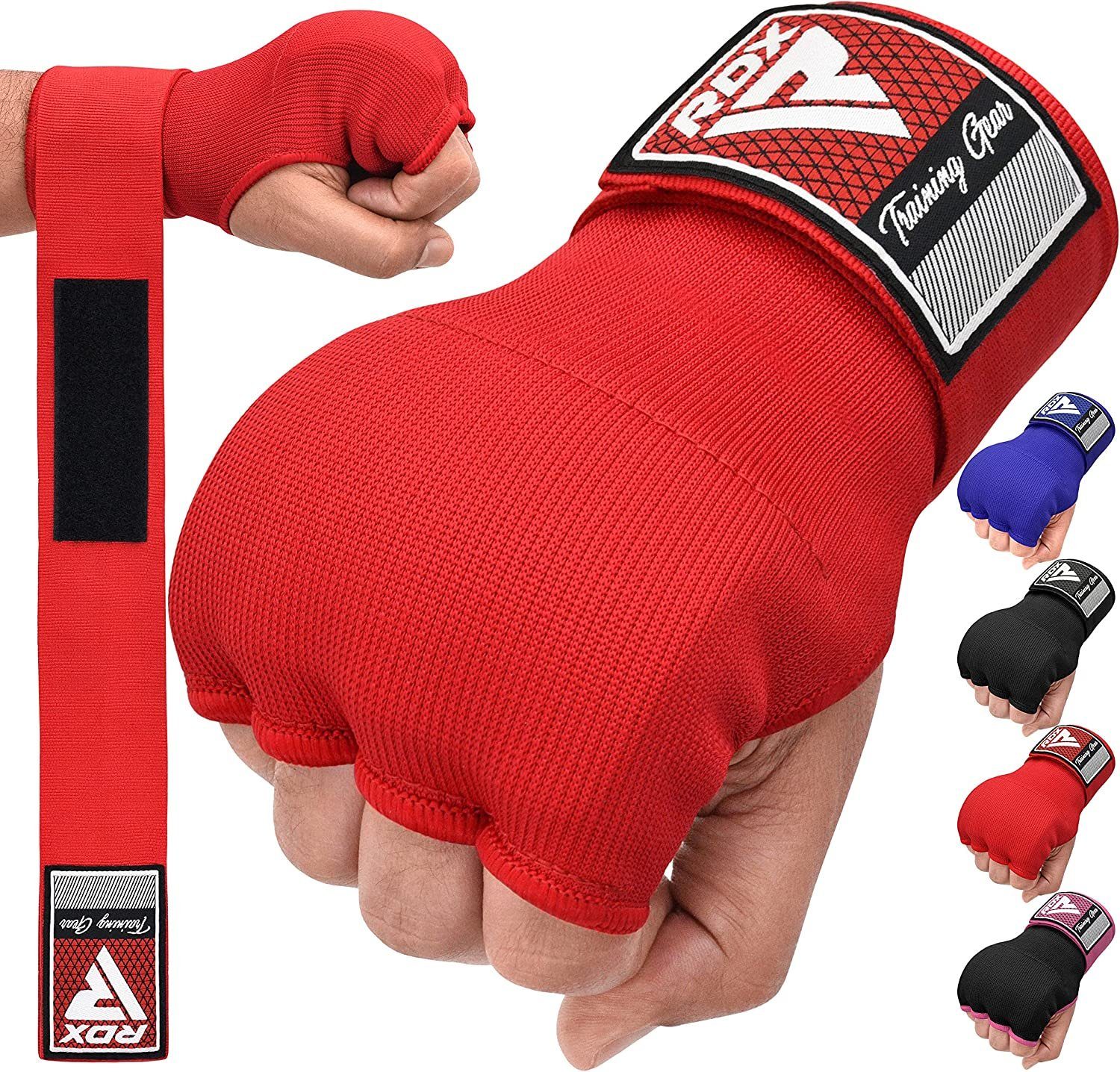 RDX Sports Boxhandschuhe RDX Boxen Innenhandschuhe, Boxbandagen, elastische Handschuhe RED MMA