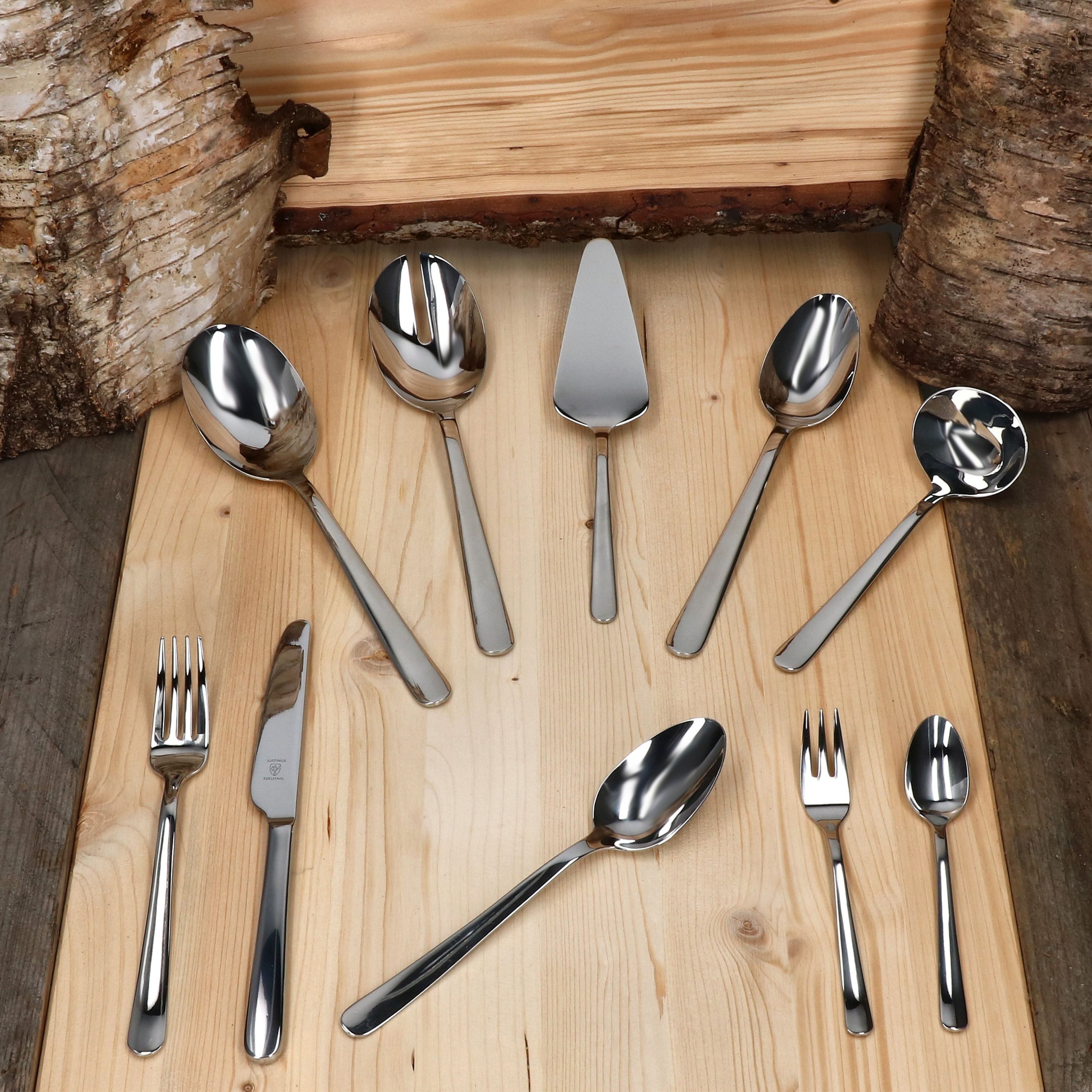 Justinus Besteck-Set 35tlg Style Art Komplett-Besteck-Set inkl Anlegeteile 6 Personen, Edelstahl