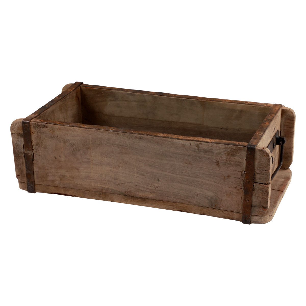Dekokorb Pflanzkasten Vintage Holz Ziegelform Upcycling Deko 32×15×10cm