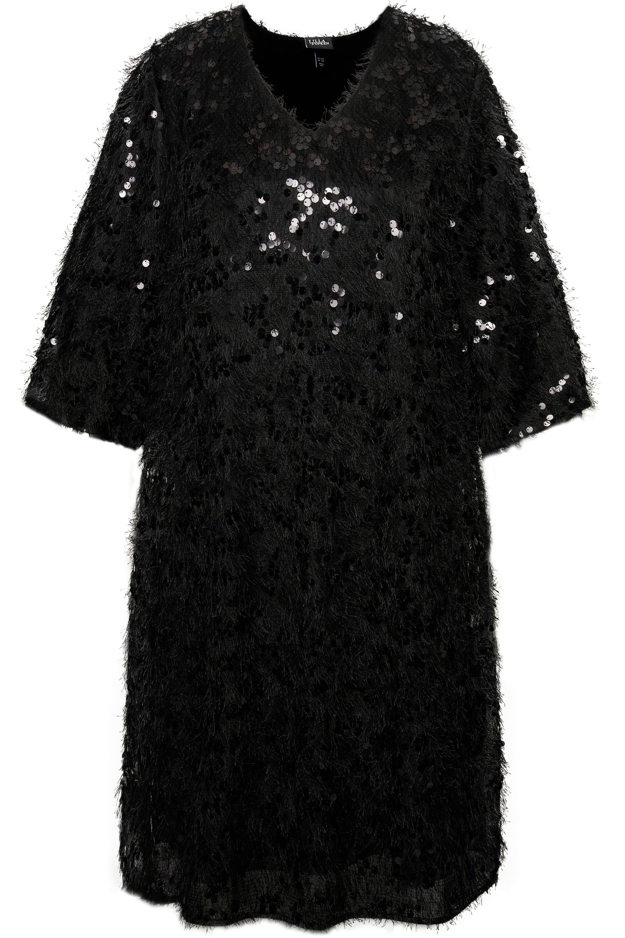Ulla Popken Cocktailkleid Kleid Fransen Pailletten günstig online kaufen