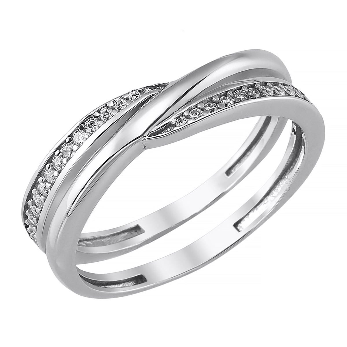 Silberring Damenring 925 Silber Rhodiniert Zirkonia-
