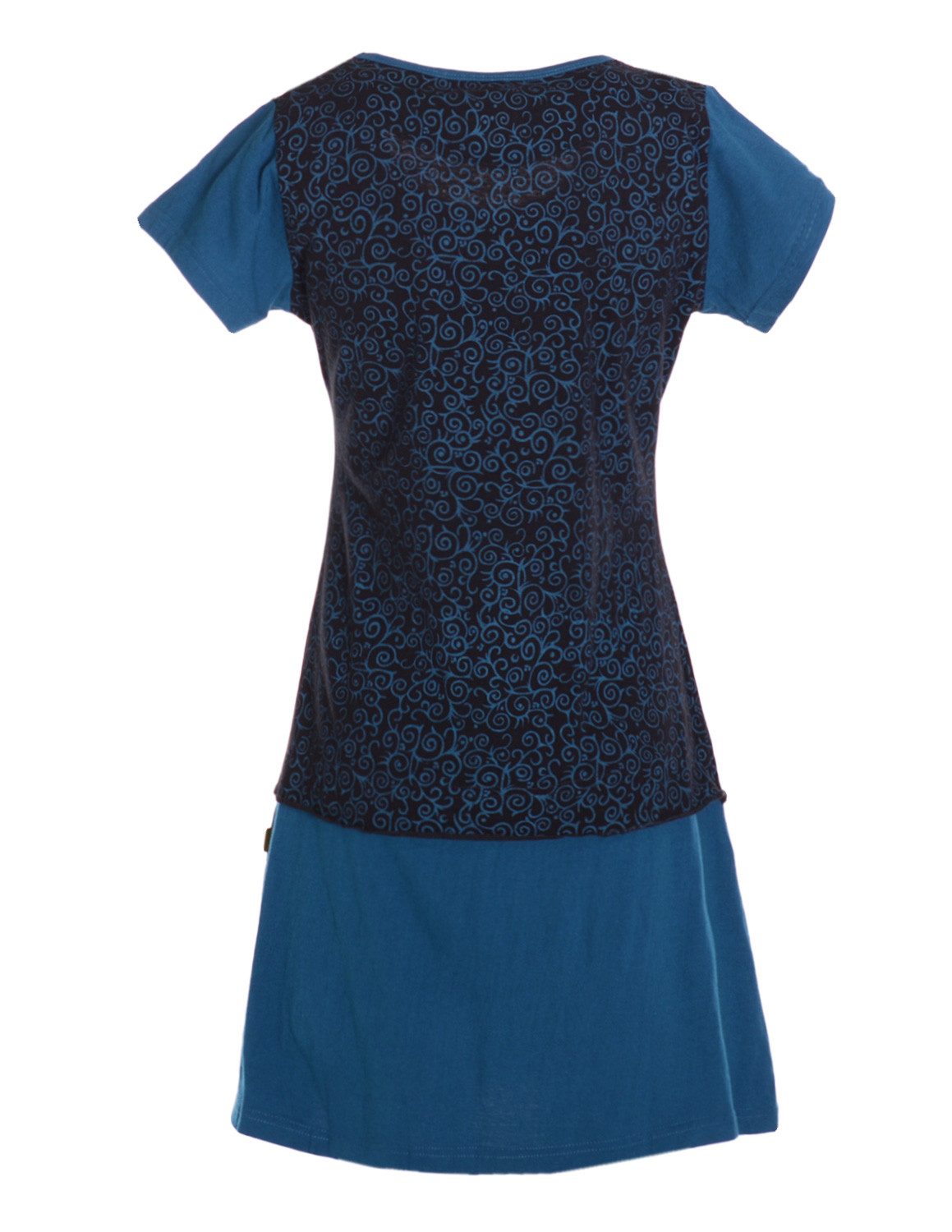 Vishes Jerseykleid Sommerkleid Damen Kurzarm Bedruckt Jersey Baumwolle A-Linie Alternative Mode, Boho, Hippie, Ethno, Festival