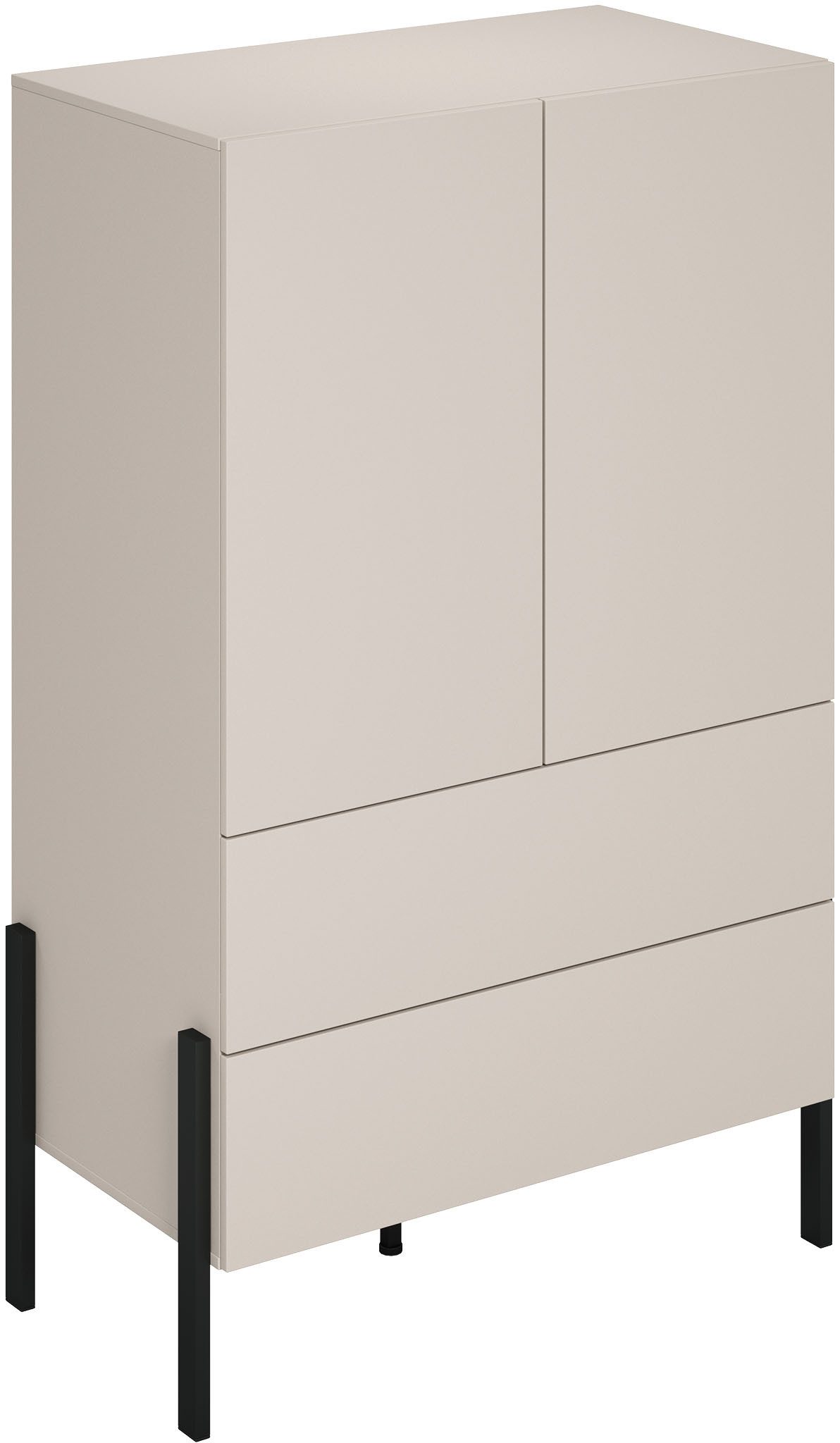 OTTO home Wäscheschrank Jukon, moderner griffloser Kleiderschrank, Metallfüsse, Made in Europe (90x150x50, ideal für kleine Räume oder Nischen) Mehrzweckschrank – Bild 4 von 5
