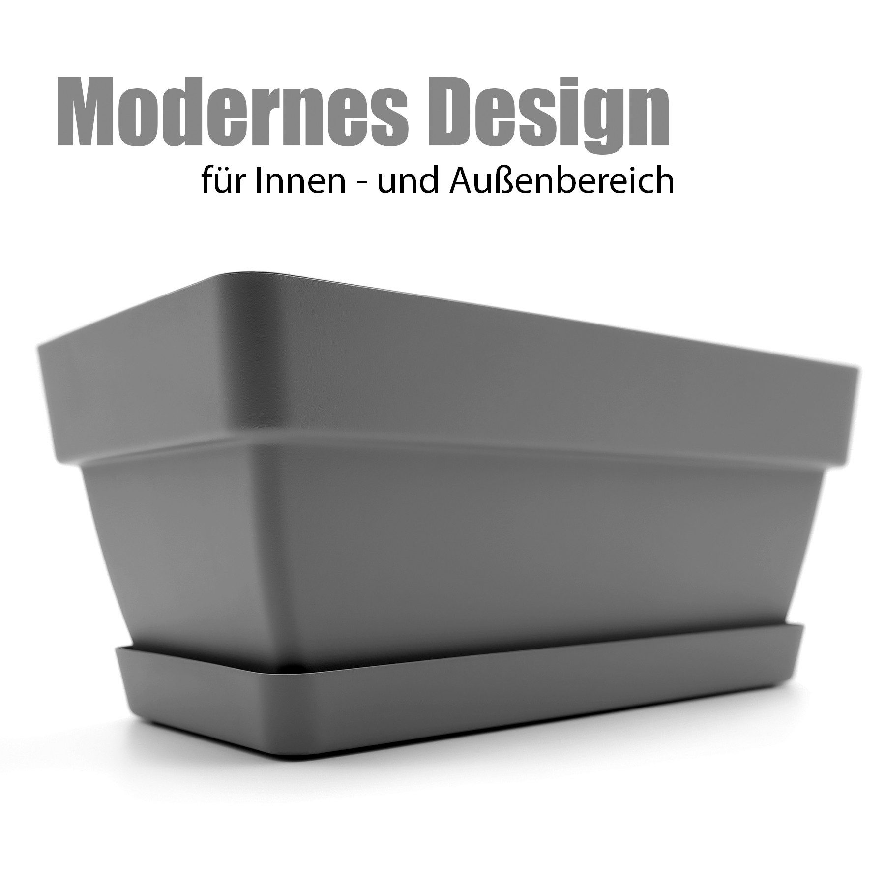 BigDean Blumenkasten 3 Stück Blumenkasten 39 cm aus bruchfestem in Anthrazi günstig online kaufen