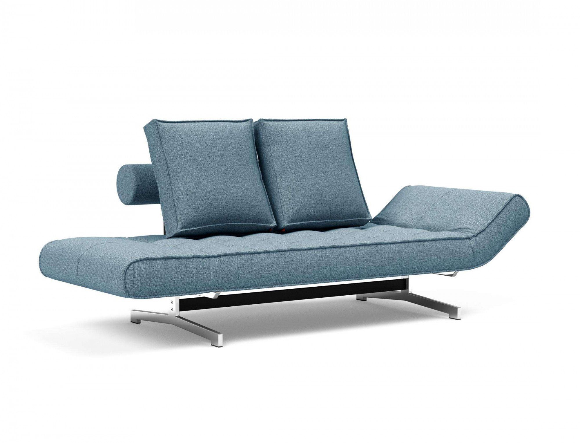 INNOVATION LIVING ™ 3-Sitzer Ghia Schlafsofa, Multi-Wohlfühlsofa, Designfuß, eine große Liegefläche mit geringer Stellfläche, beidseitig abklappbar
