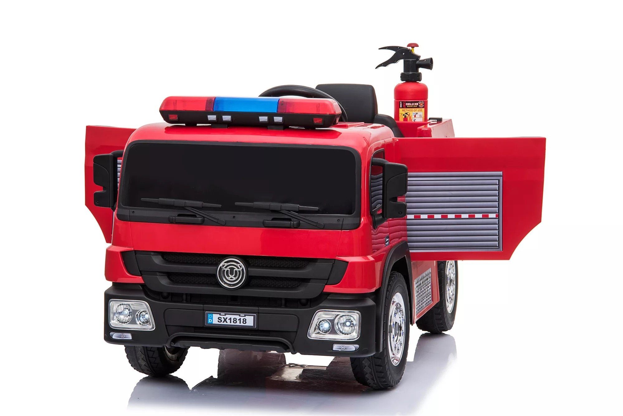 2x Kinder Spielzeug Feuerwehr Feuerwehrauto Auto LED Licht Sirene Selbstfahrend 