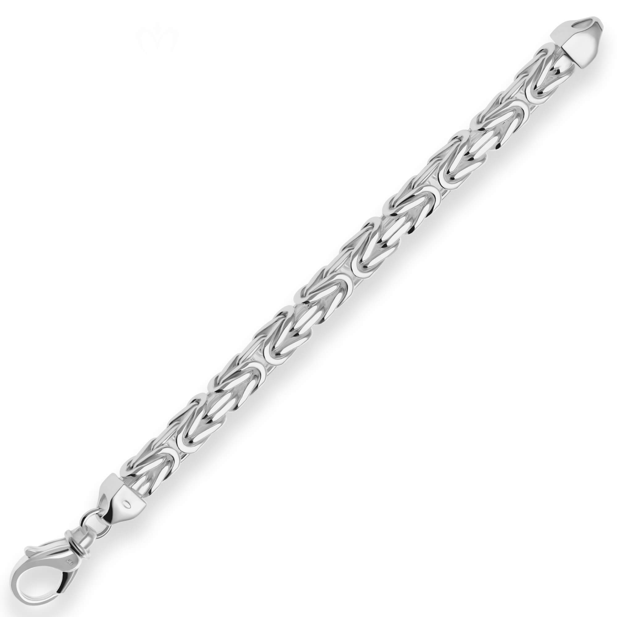 Schmuck Krone Königsarmband 8mm Armband Königskette aus 925 Silber 19cm, Silber 925