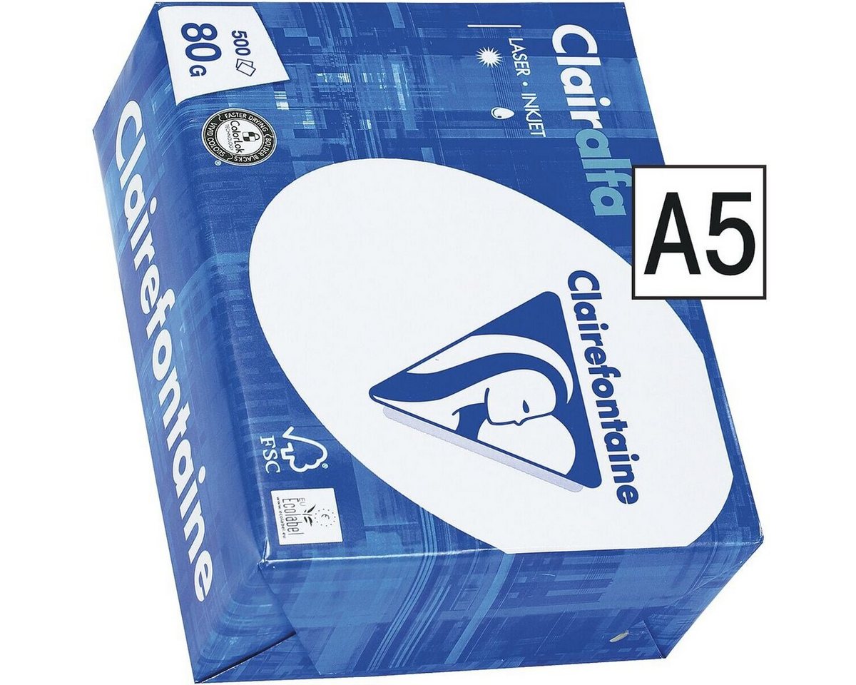 Thumbnail - CLAIREFONTAINE Druckerpapier 2800, Format DIN A5, 80 g/m², 172 CIE, 500 Blatt