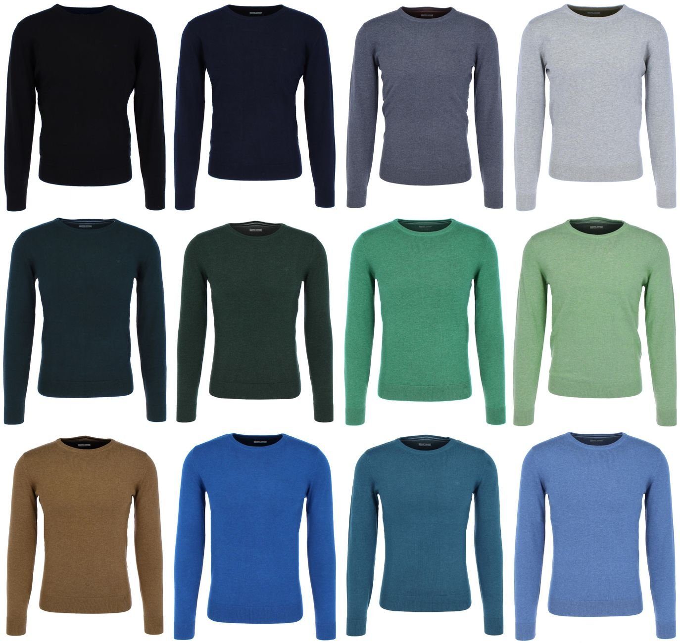 TAILOR Sweater Sweatshirt TOM Indigo (1-tlg) 18964 Neck Basic Crew Vintage Blue