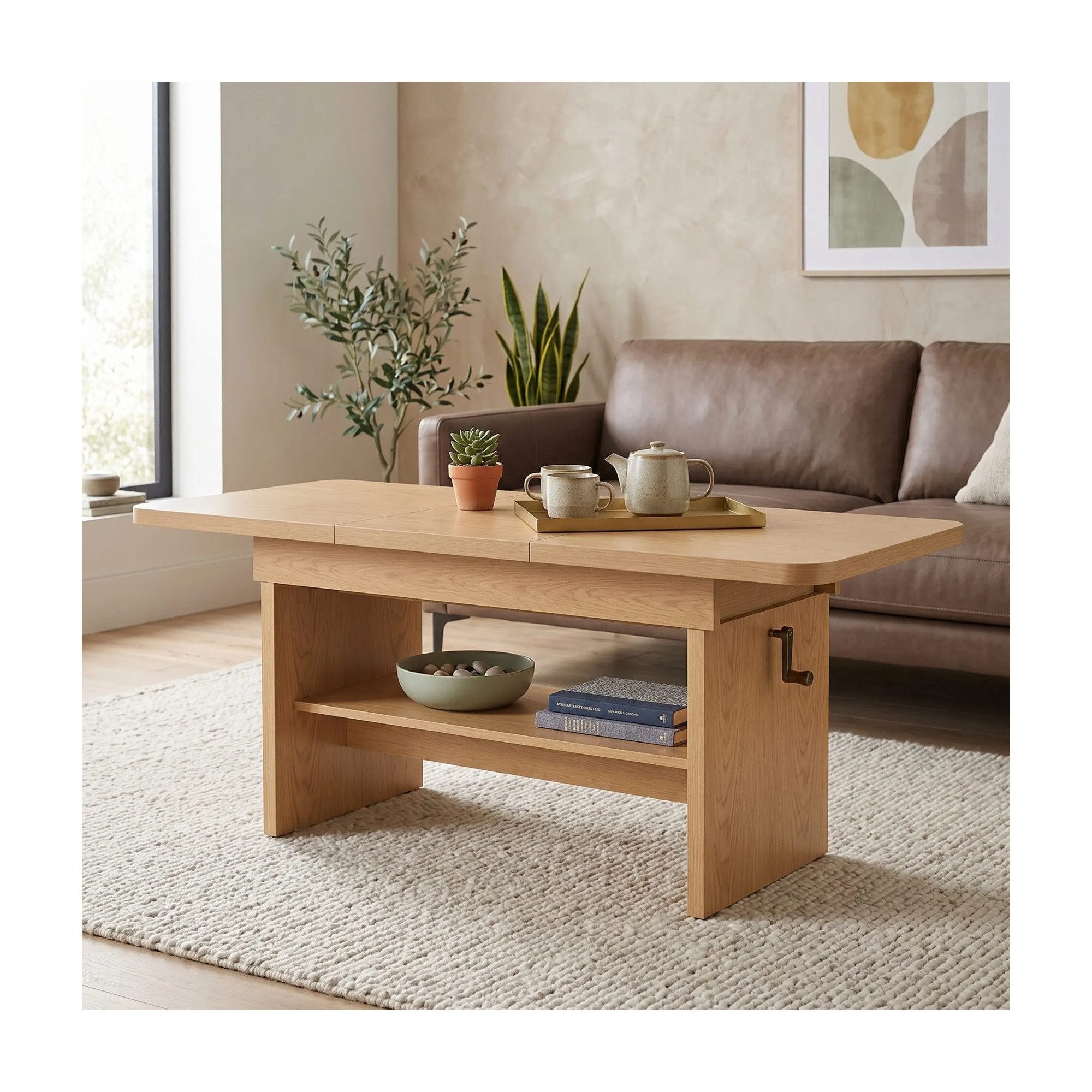 Raumhirsch Furniture Couchtisch Wohnzimmertisch, Sofatisch, Tisch, Kaffeetisch (Maße: 116–156 x 62 x 59–70 cm (ausziehbar und höhenverstellbar), viele Farbvarianten), 2-in-1 Funktion, zusätzlicher Ablageboden, ideal für kleine Wohnräume