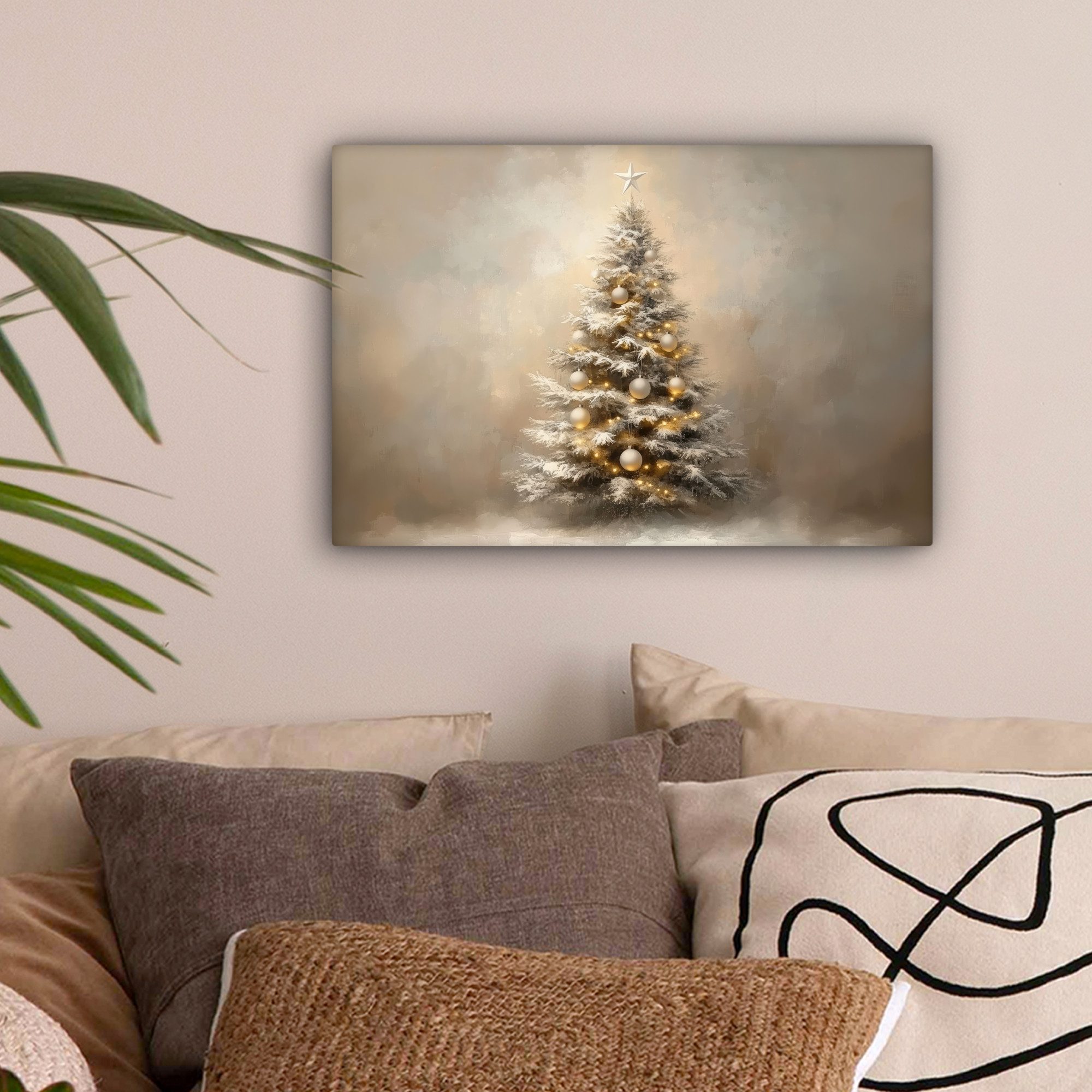 OneMillionCanvasses® Leinwandbild Weihnachten - Weihnachtsbaum - Schnee - K günstig online kaufen