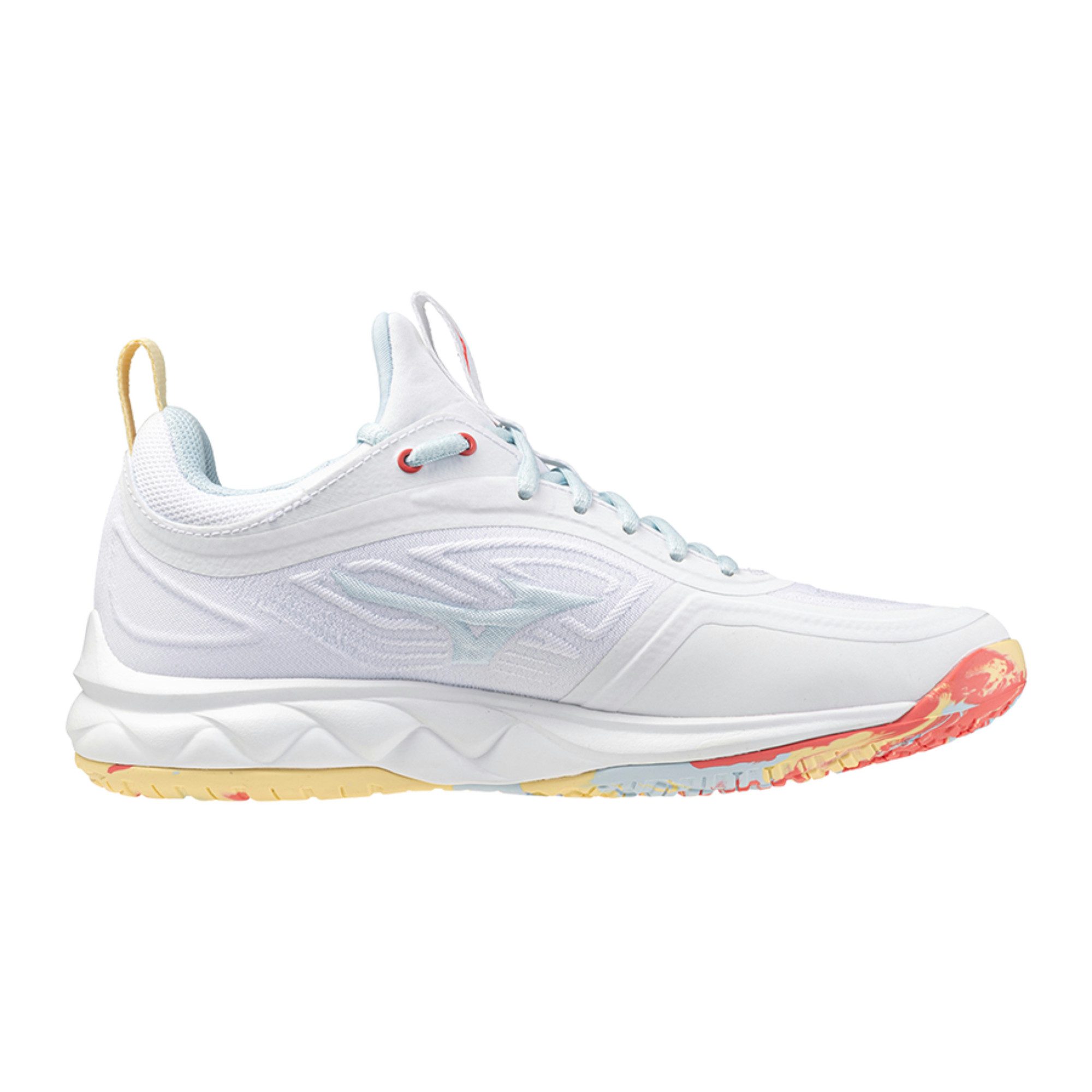 Mizuno WAVE LUMINOUS 3 - Damen Volleyballschuh - White/Calypso Coral/Pale Ban Hallenschuh