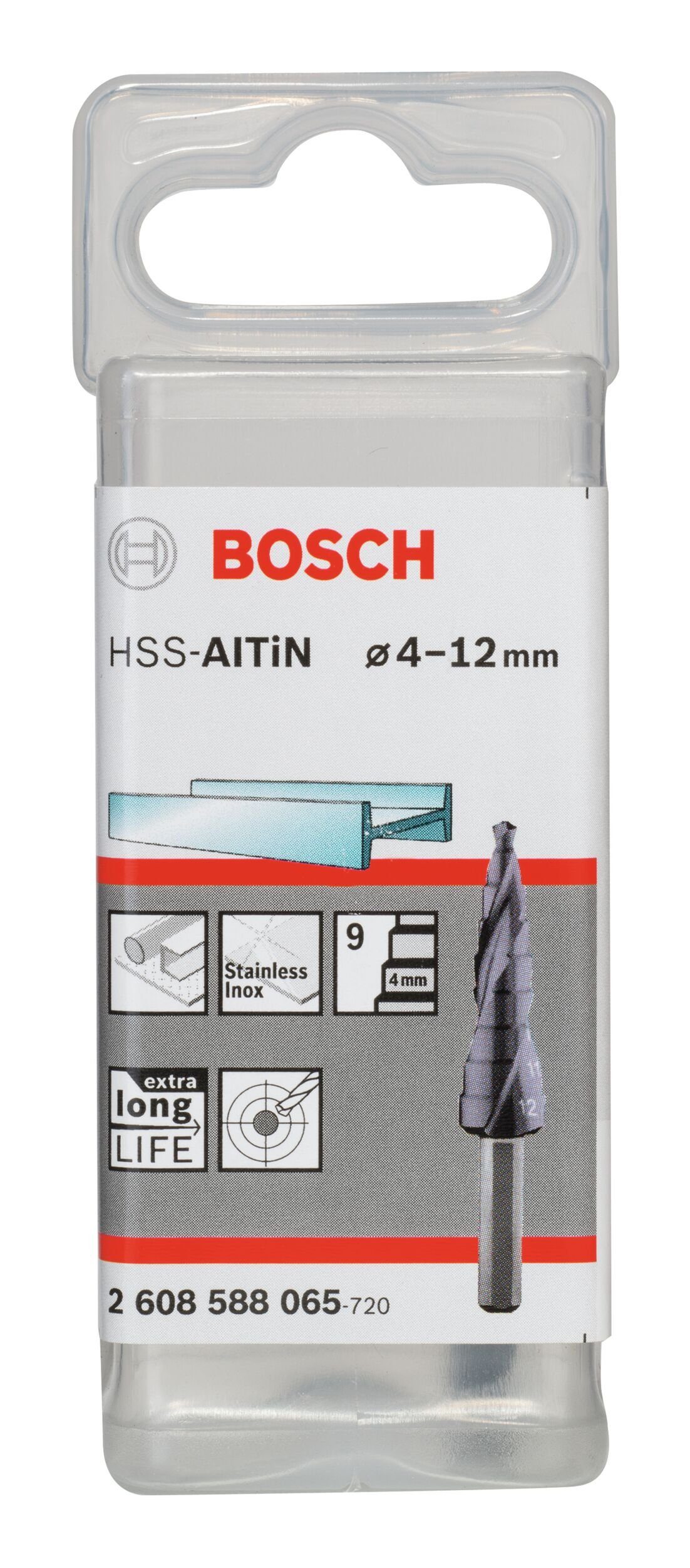 BOSCH Metallbohrer, HSS-AlTiN 4 66,5 12 Stufenbohrer 9 6 Stufen - x mm - x