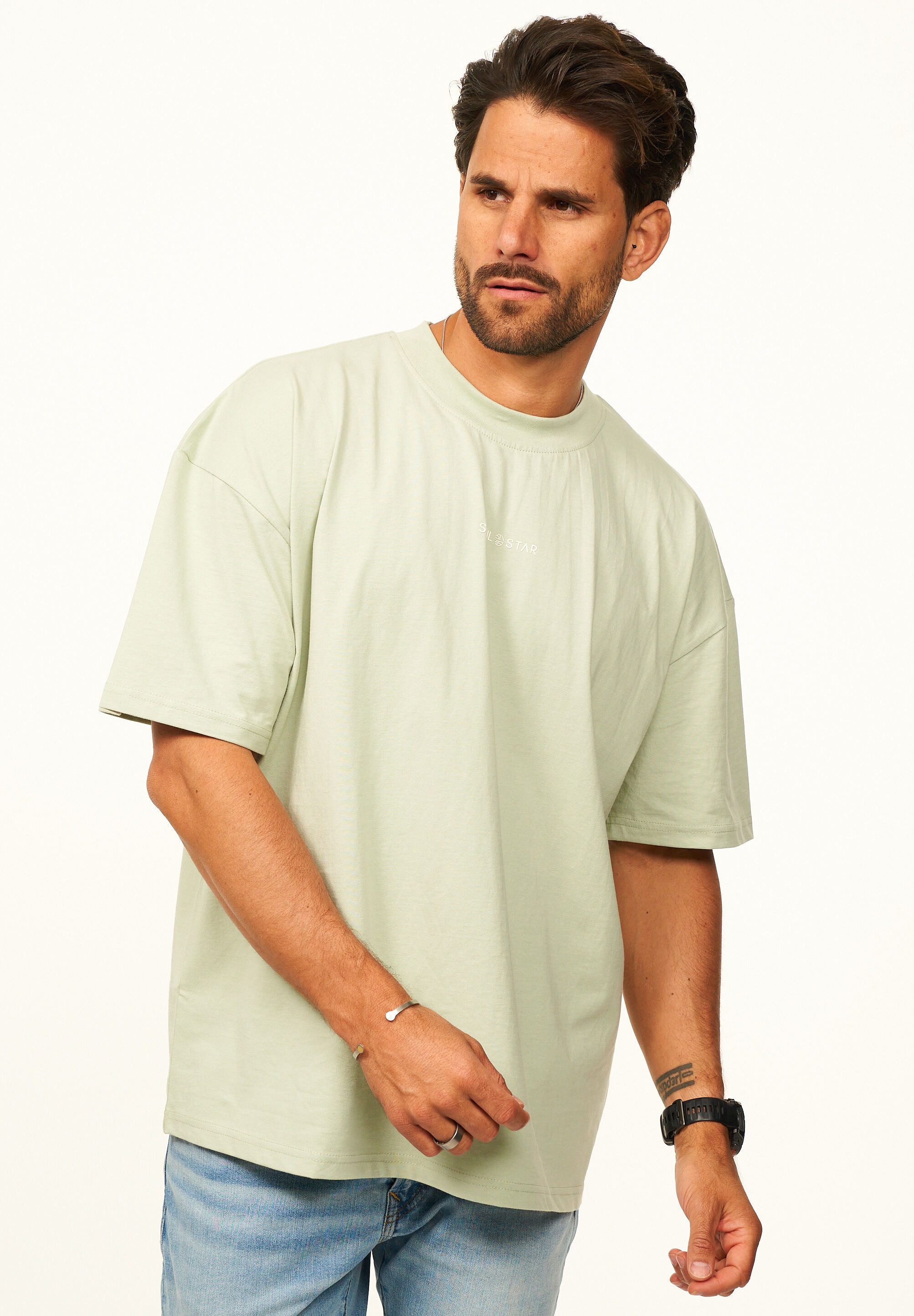 SOULSTAR T-Shirt im Oversize Fit - Herren Kurzarm Shirt mit Rundhals-Ausschnitt Basic Oberteil Crew-Neck kurzärmlig aus 100% Baumwolle für Männer