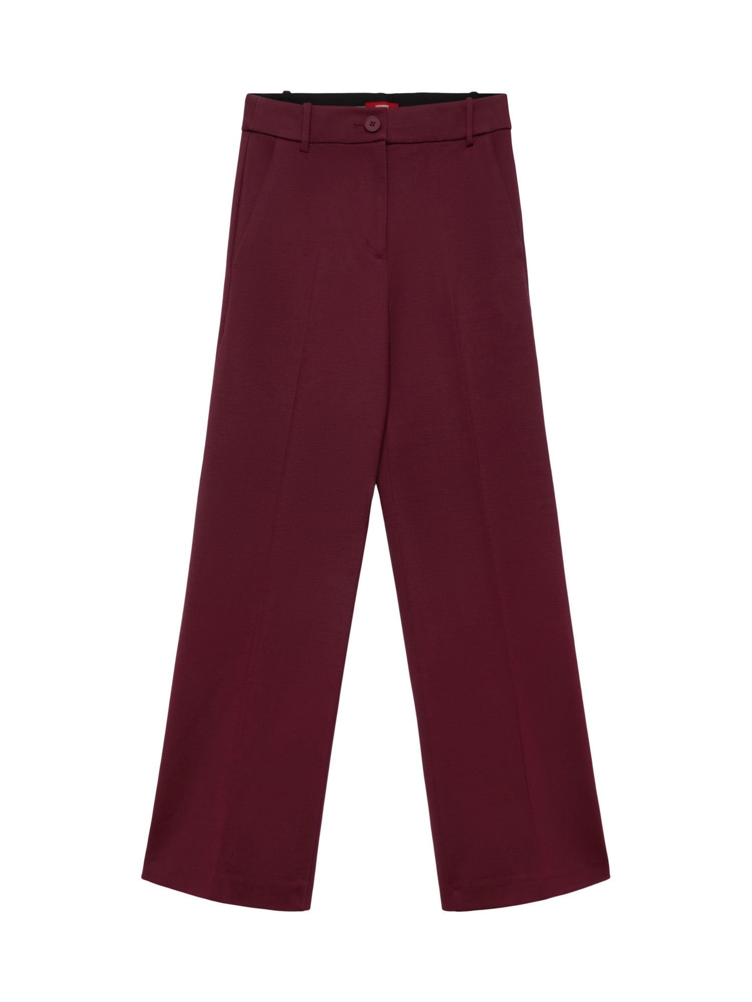 Esprit Collection Anzughose SPORTY PUNTO Mix & Match Hose mit geradem Bein AUBERGINE