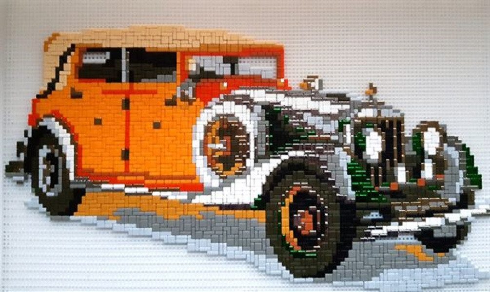 Stick it Steckpuzzle Englischer Oldtimer Metallic, 2600 Puzzleteile, Bildgröße: 53 cm x 33 cm
