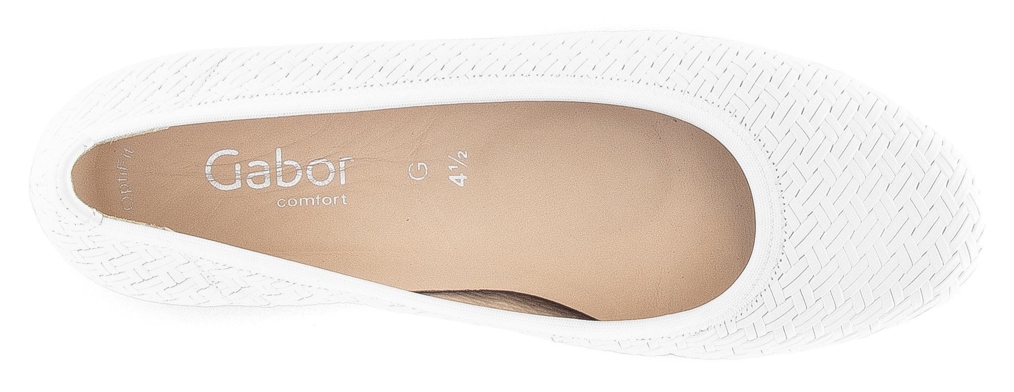 Gabor FLORENZ Ballerina, Keilabsatz, Komfortschuh, Bequemschuh mit Flechtmuster, Weite G