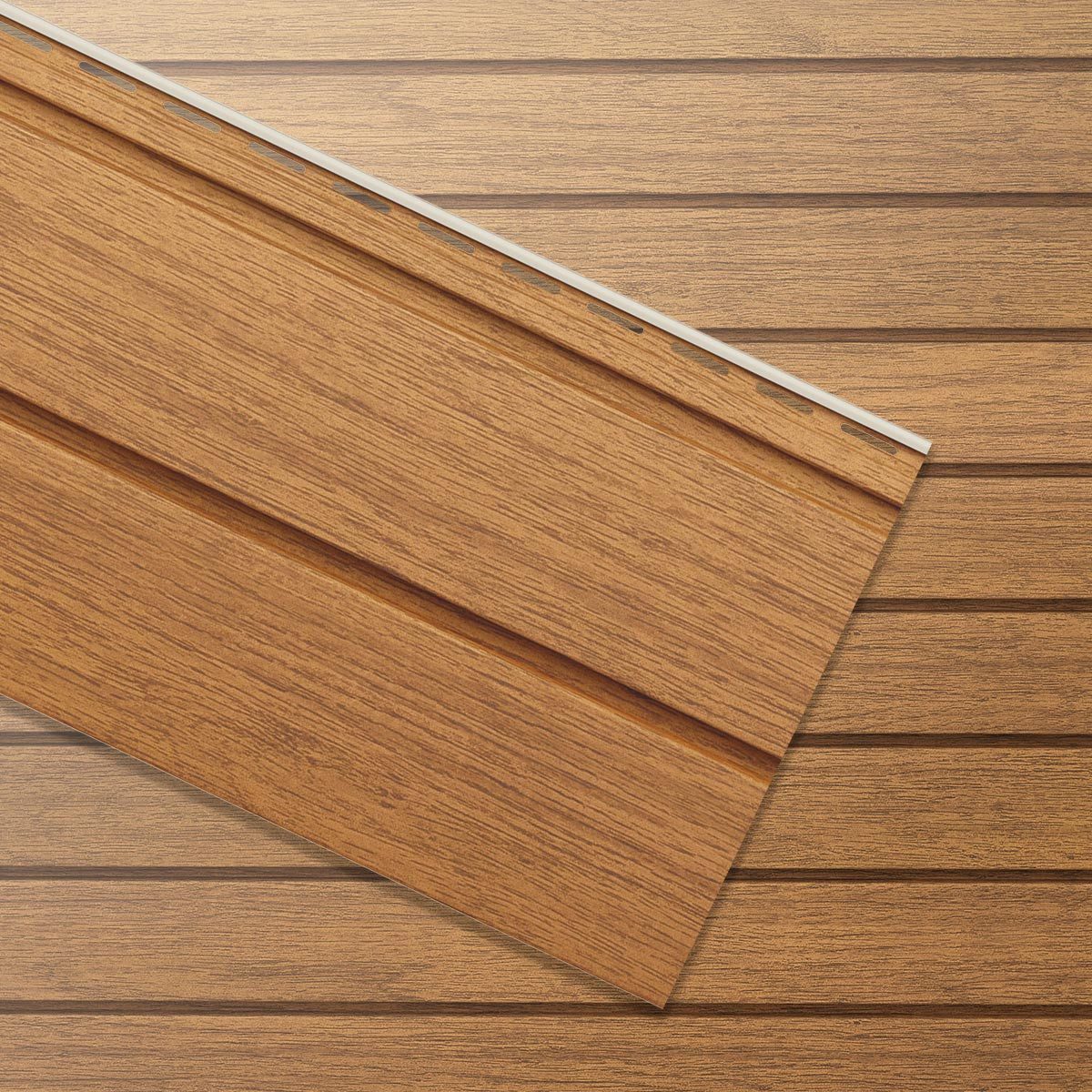 VILO Verkleidungspaneel Canadian Siding SVP-05 Rundprofil 2-Brett 3,0m St. 0,75qm mittelbraun, BxL: 28,5x300 cm, 0,85 qm, (Stückweise 1 Paneel, 0,85 qm) 2-lagig, solide Beständigkeit, pflegeleicht, abwaschbar, Leichtgewicht