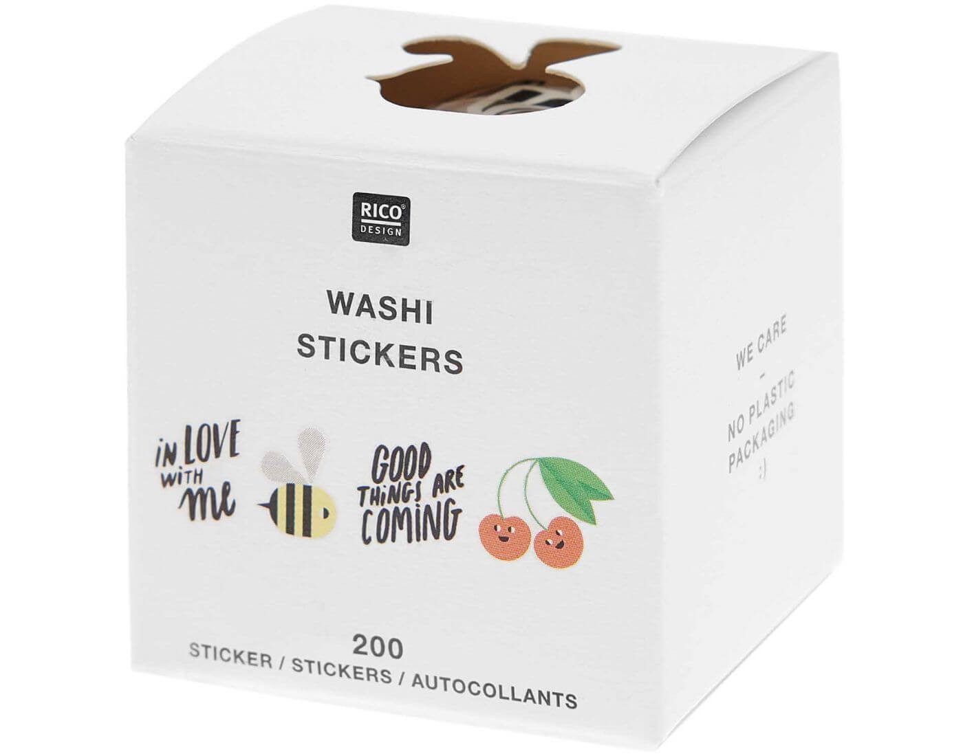 Rico Design Sticker Paper Poetry Washi Sticker Typo 200 Stück