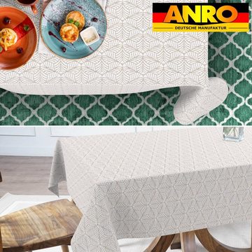 ANRO Tischdecke mit Beschichtung Tischwäsche Ästhetik Motiv Edelmetall Stofftischdecke, Premium TEFLON und 2-Fache Acryl Beschichtung
