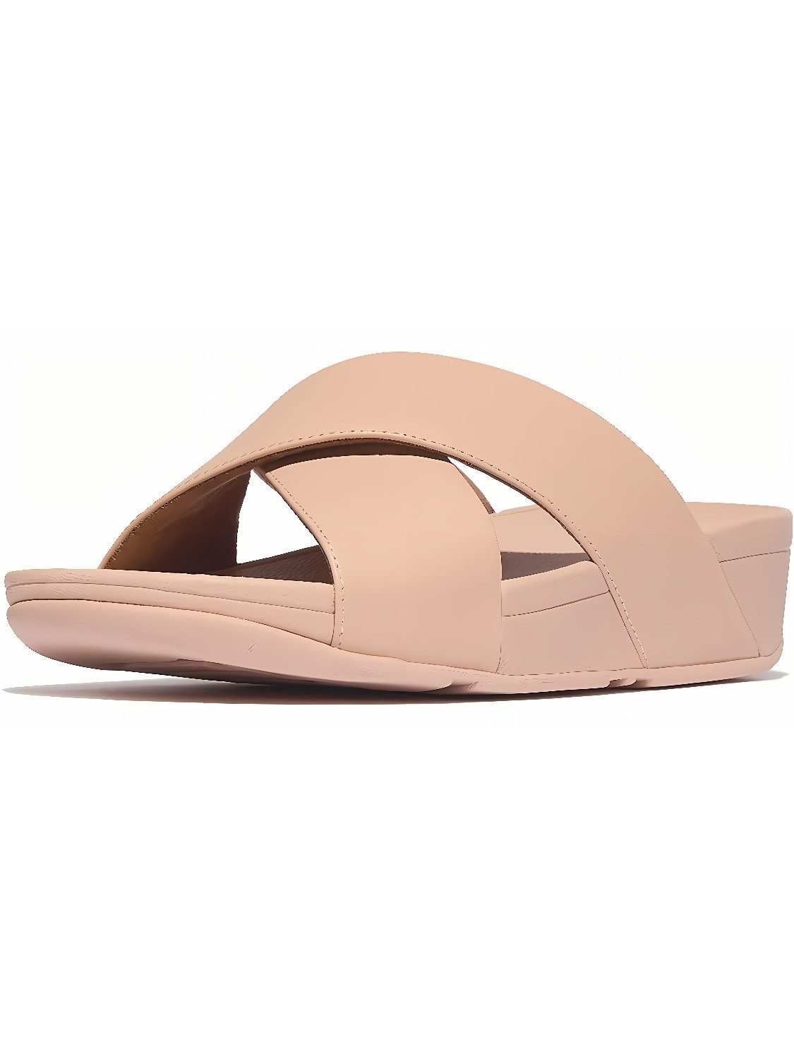 Lulu Cross Slide Sandals Leather Sandale