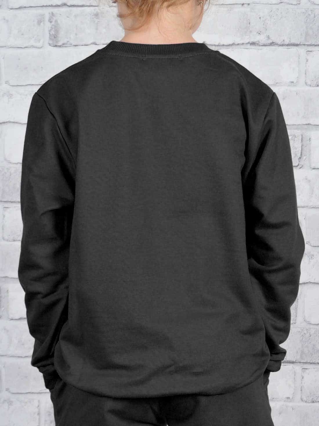 KMISSO Sweatshirt Mädchen Sweatshirt tollen Bund mit Schwarz Farben (1-tlg) elastischem in