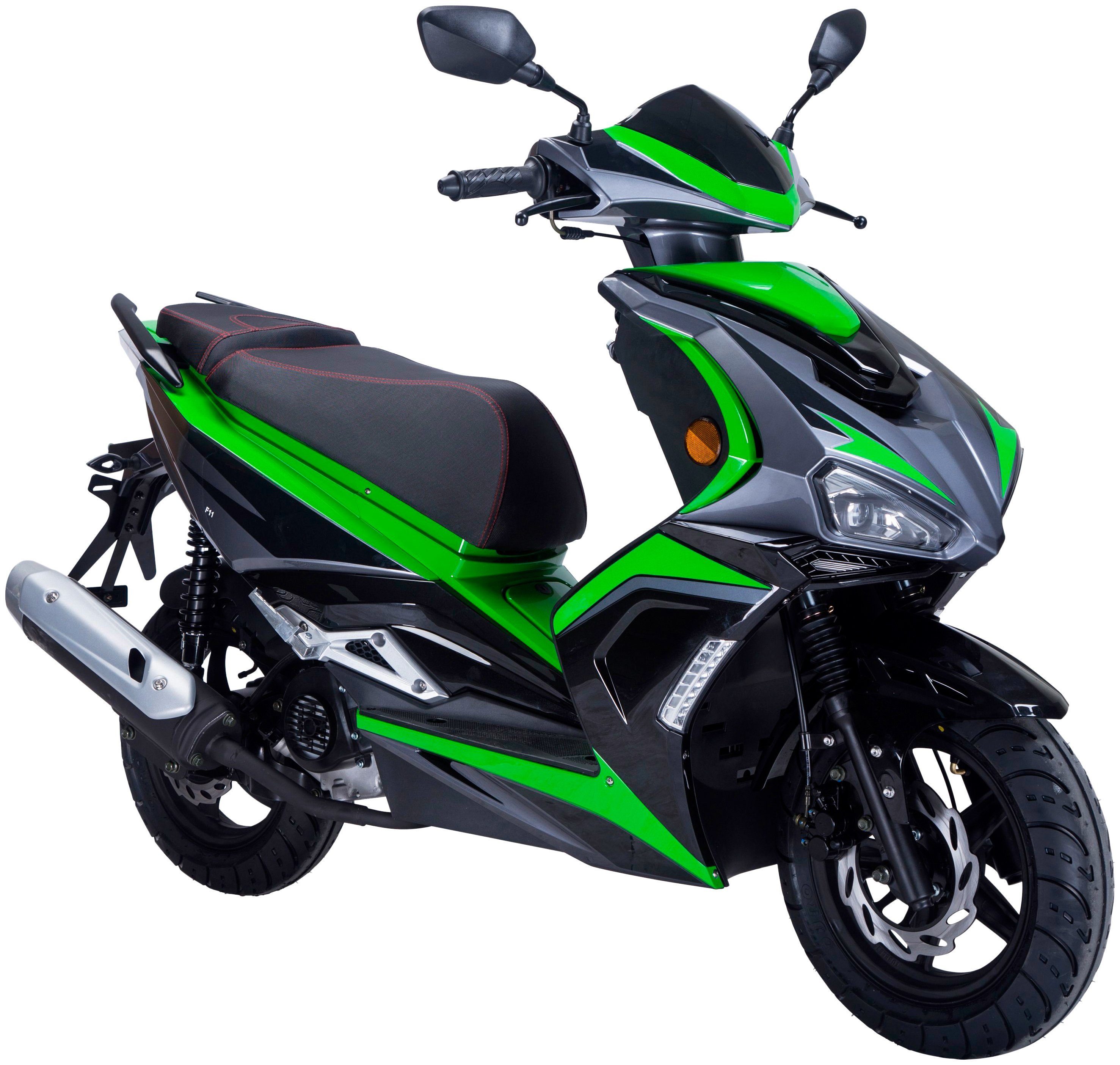 GT UNION Motorroller Striker, 50 ccm, 45 km/h, Euro 5 schwarz/grün | Motorroller