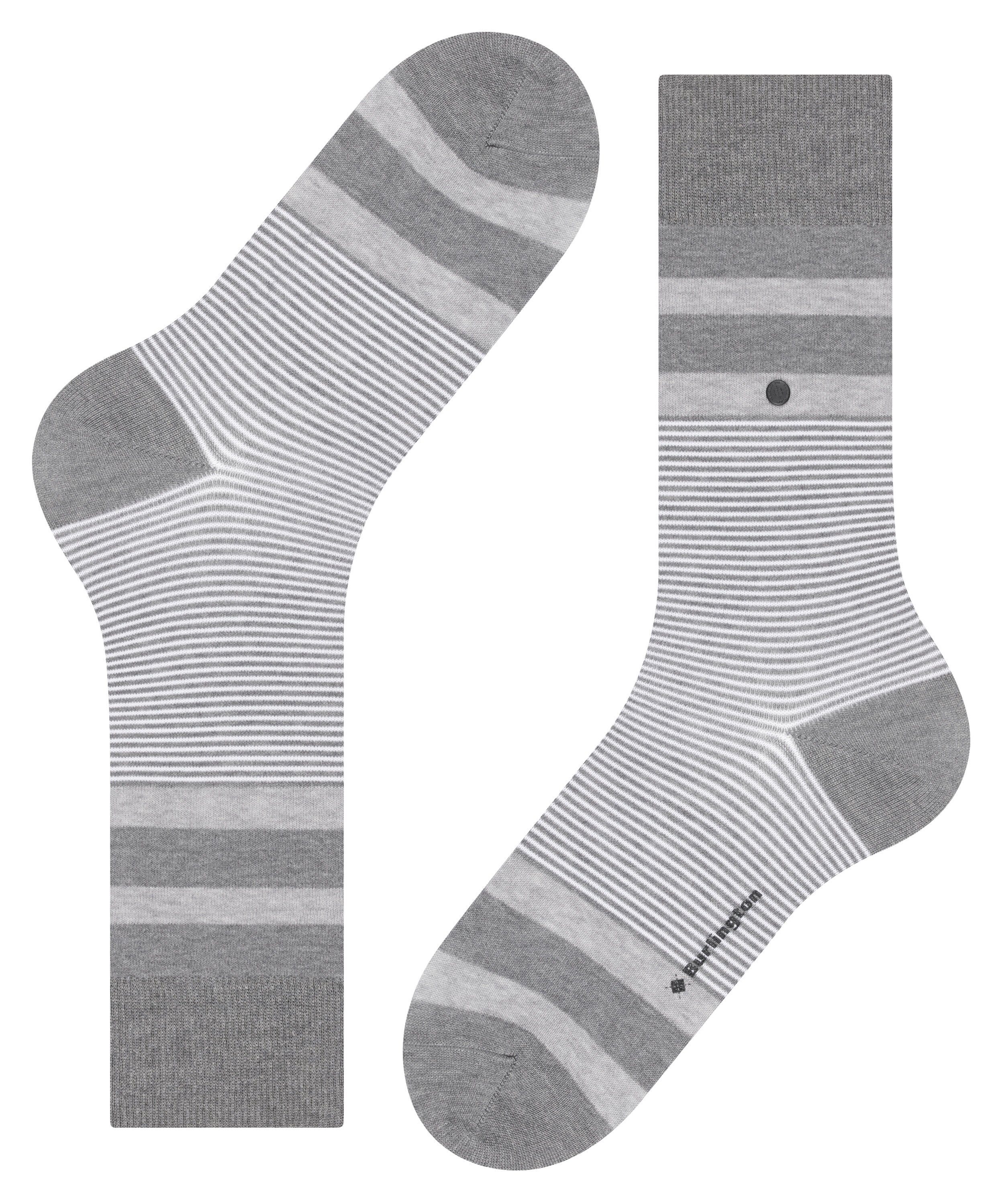 Burlington Socken mel. Black steel (1-Paar) Stripe (3165)