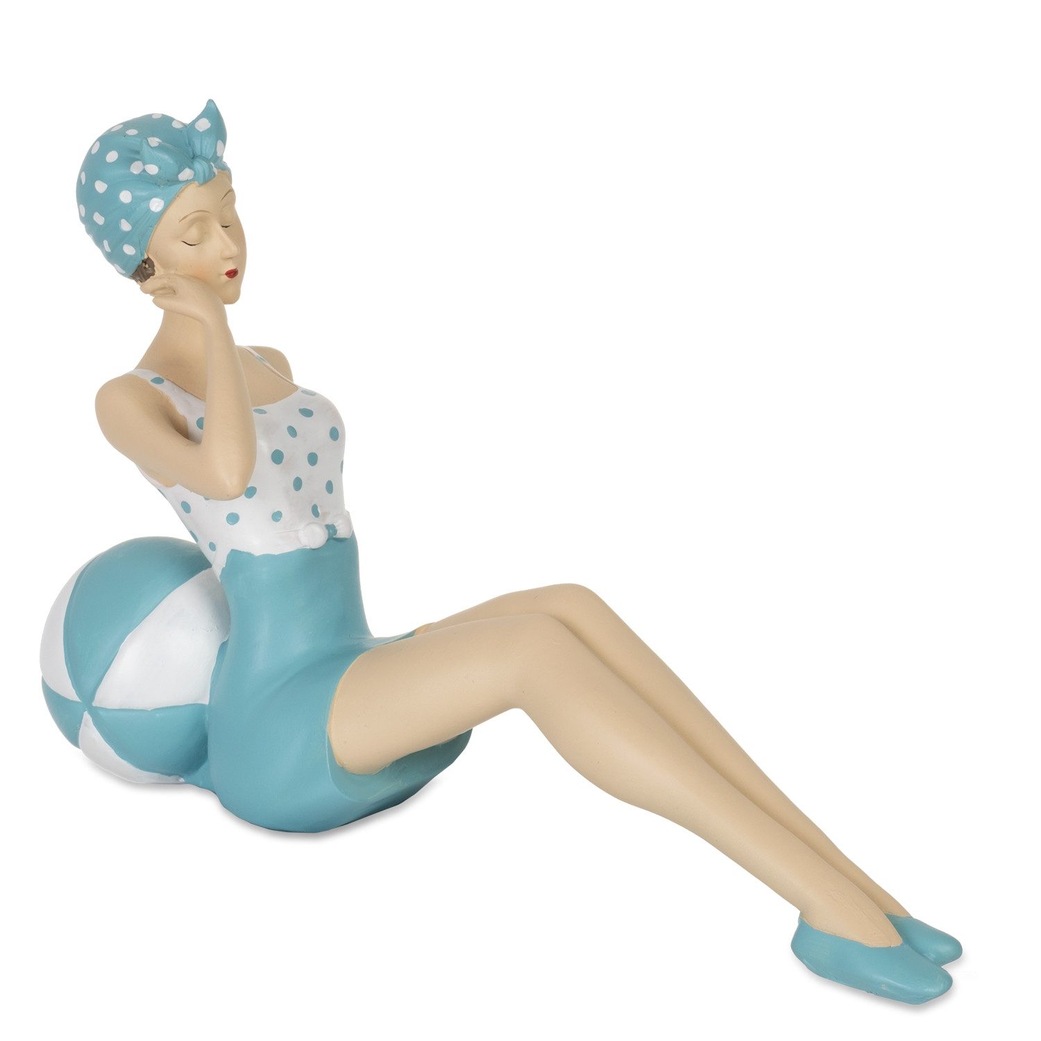 Moritz Dekofigur Dekofigur Frau türkis Badeanzug 23,5 x 7,5 x 14,5 cm, Polyresin Фигурки Deko Geschenk Geometrische TierFigur Modern Skulptur