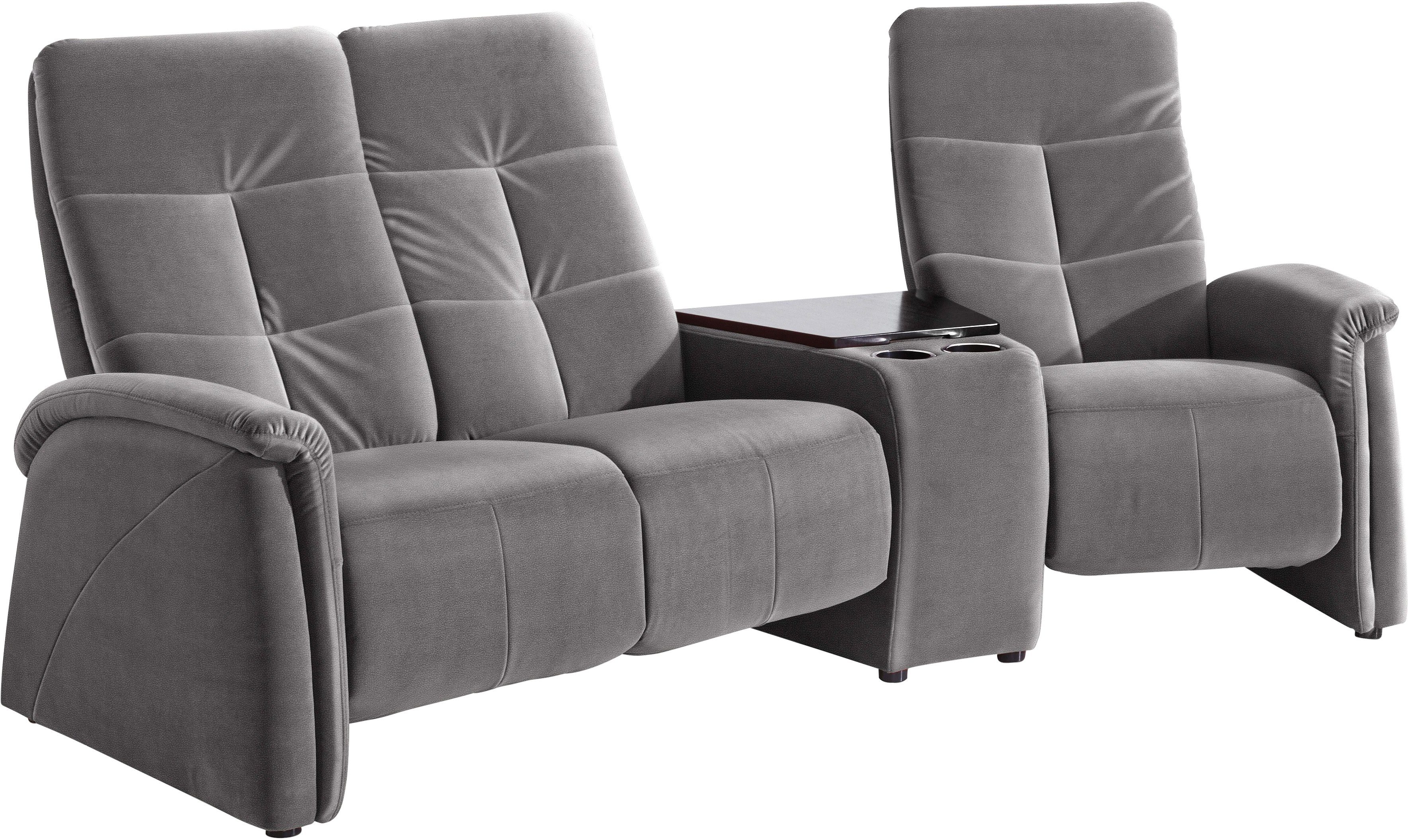exxpo - sofa fashion 3-Sitzer Tivoli, Kinosofa mit Tischablage & Stauraumfach, man. Relaxfunktion, mit Relaxfunktion