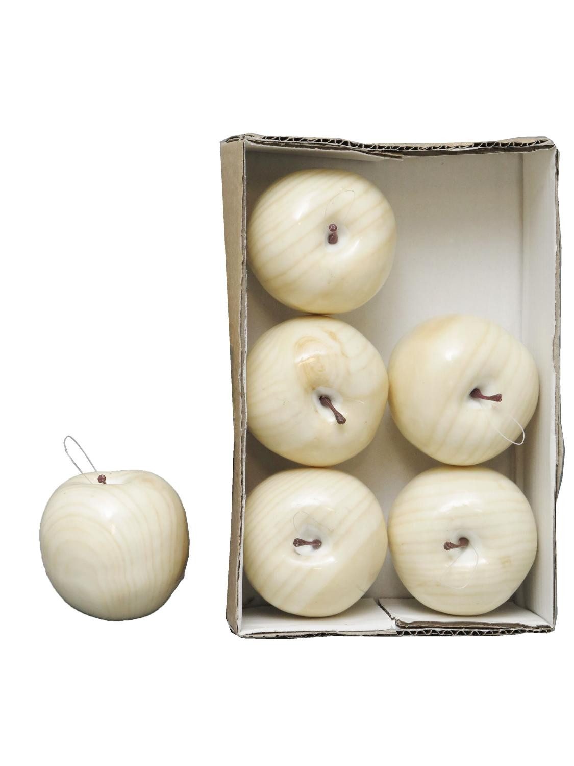 Kunstpflanze Künstliche Äpfel SHIMAN, 6 Stück, weiß, Ø9 cm Apfel, artplants, Höhe 9.0 cm