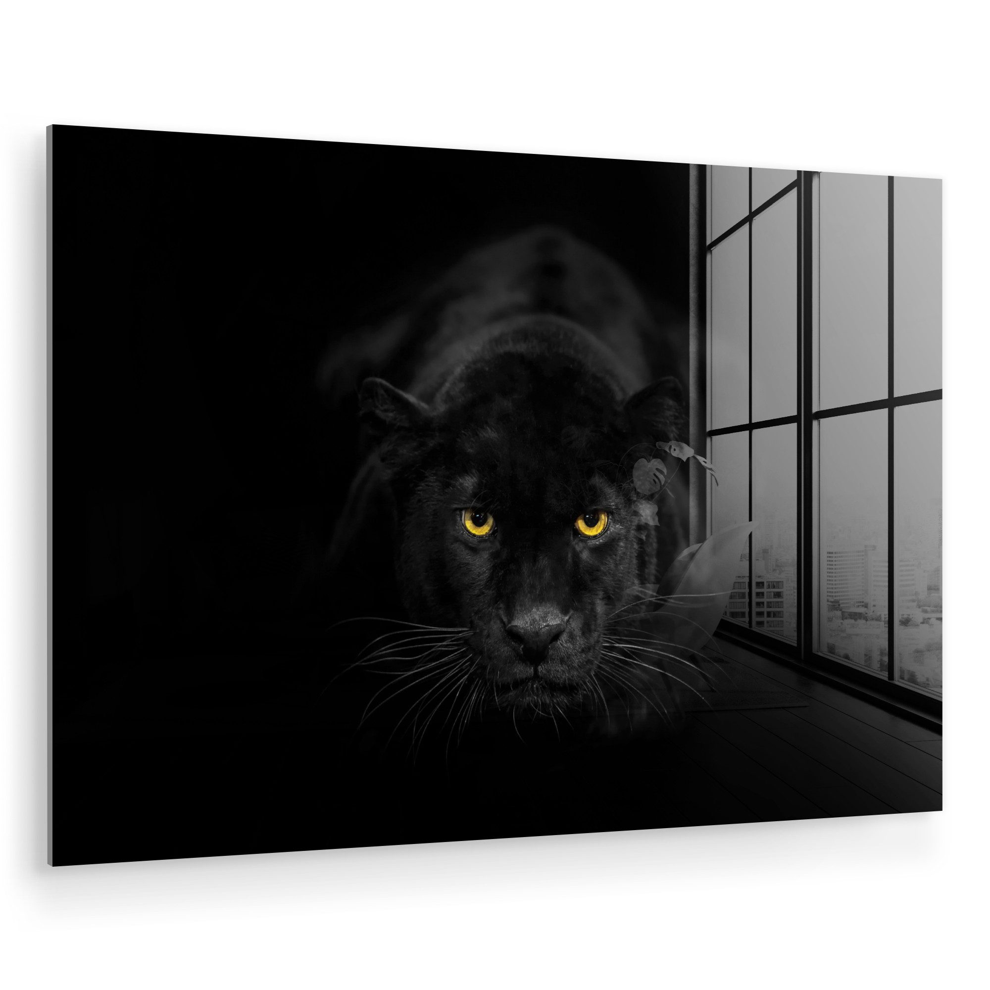 MuchoWow Acrylglasbild Panther - Tiere - Schwarz - Augen, Inkl. Aufhängung, günstig online kaufen