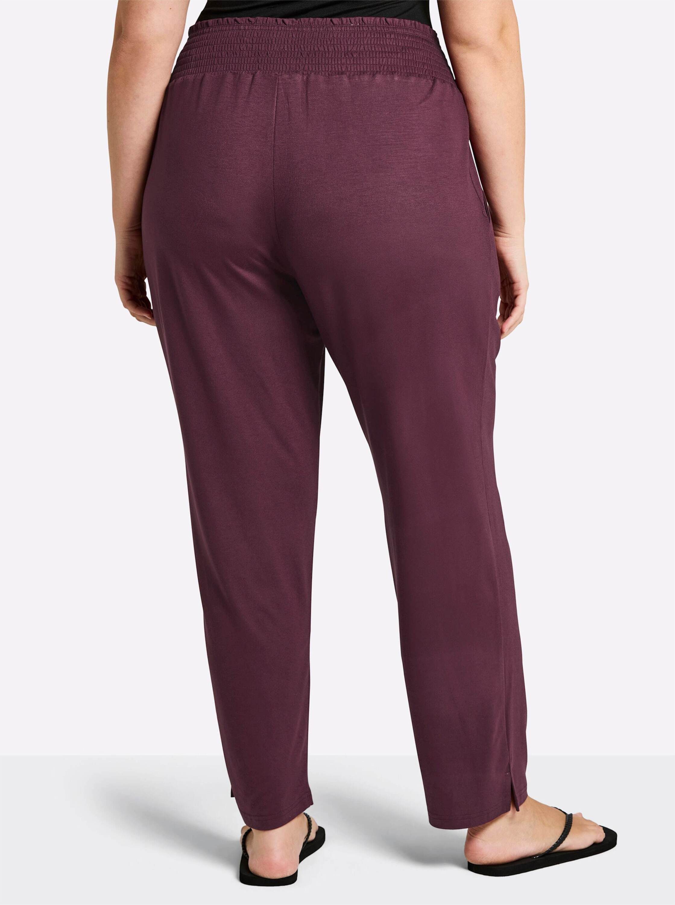 Sheego Jerseyhose Schlupfhose mit breitem Smokbund und Blumendruck