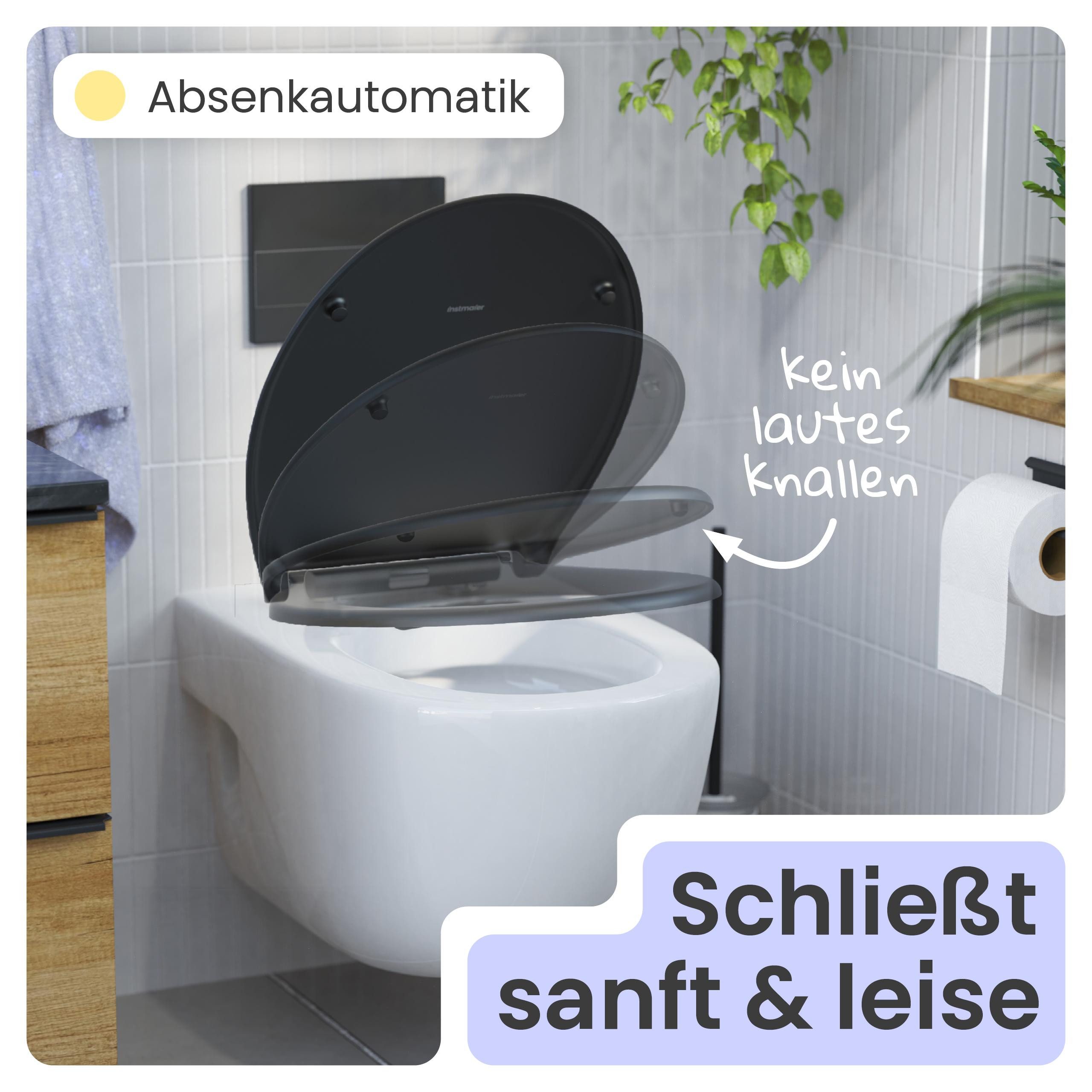 instmaier WC-Sitz instmaier Helma, Toilettendeckel mit Absenkautomatik, Absenkautomatik, zur Reinigung abnehmbar, Duroplast