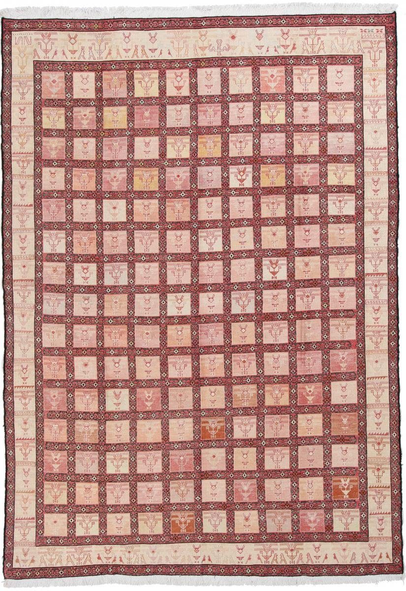 Seidenteppich Kelim Fars Seide 199x277 Handgewebter Orientteppich / Perserteppich, Nain Trading, rechteckig, Höhe: 4 mm