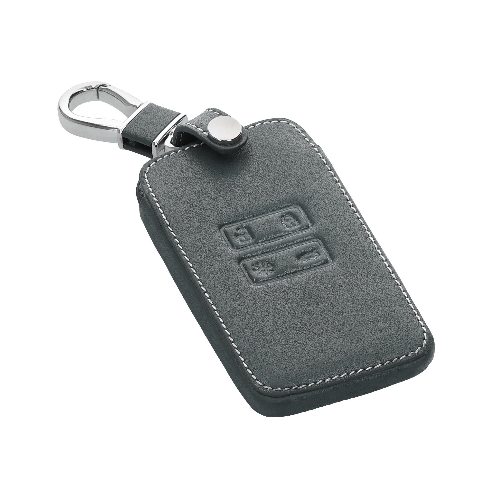 kwmobile Schlüsseltasche Autoschlüssel Kunstleder Hülle Renault, für Schlüsselhülle Anthrazit Case Cover Schlüssel
