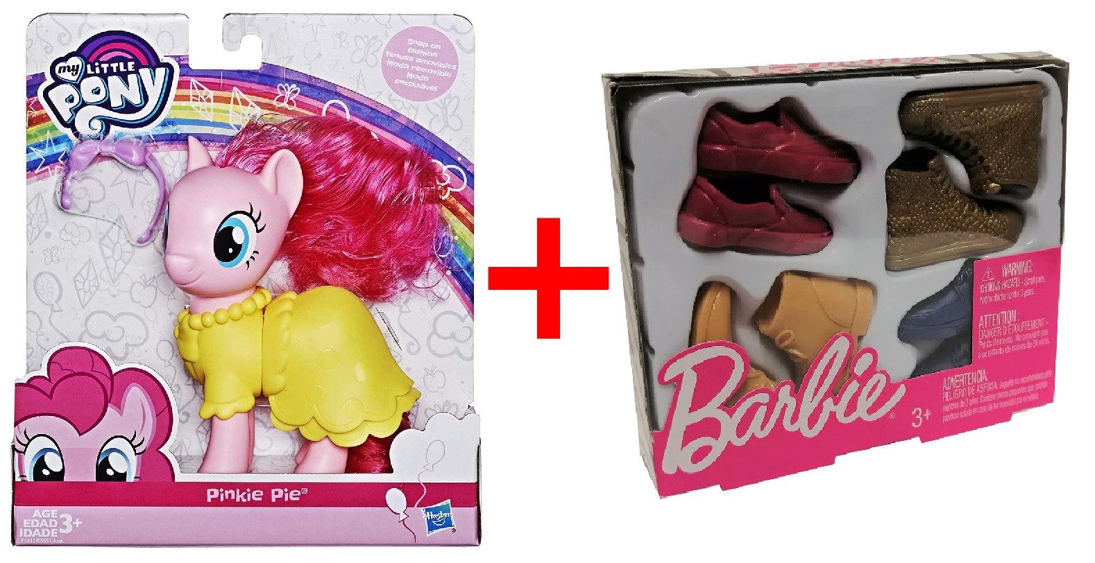 Hasbro Spielfigur My Little Pony Pinkie Pie Figur + Barbie Schuh-Set Ken Puppen