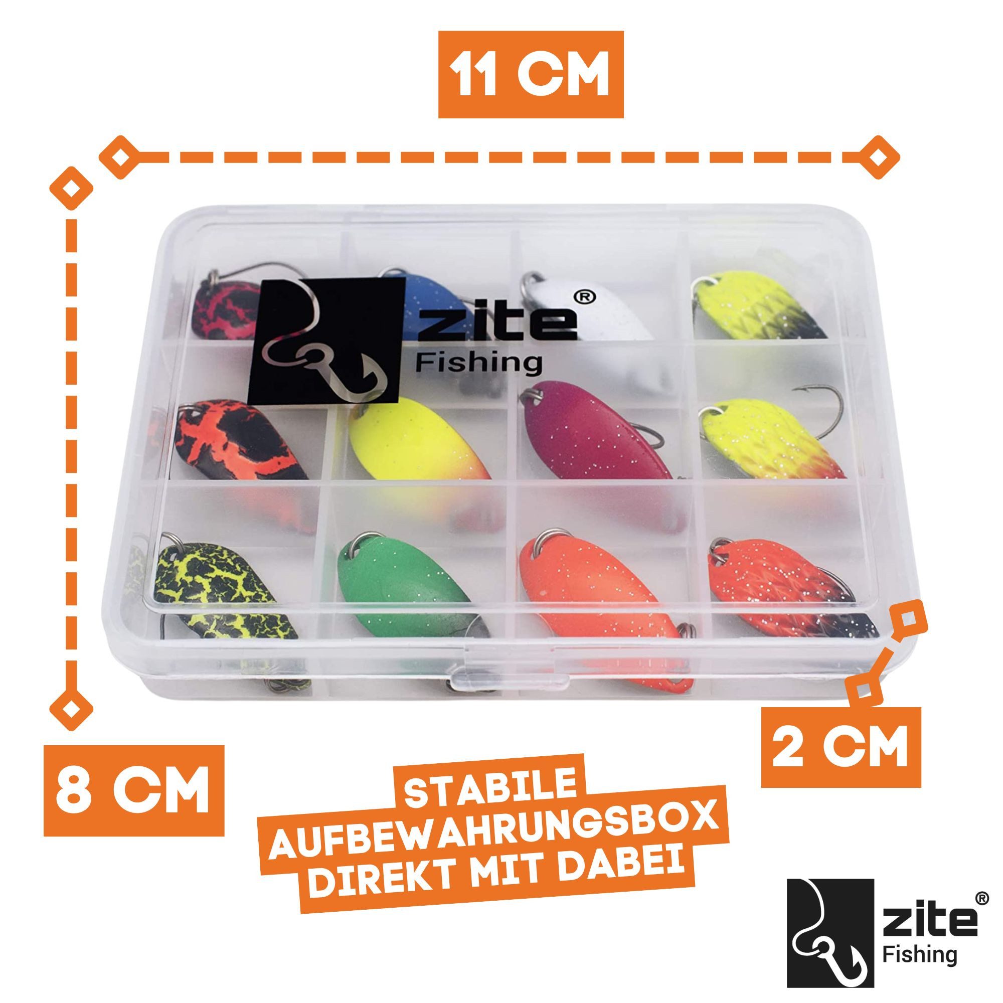 Zite Kunstköder Forellen-Blinker Set 23 tlg. - Ultra Light Köder 3g in Einzelbox