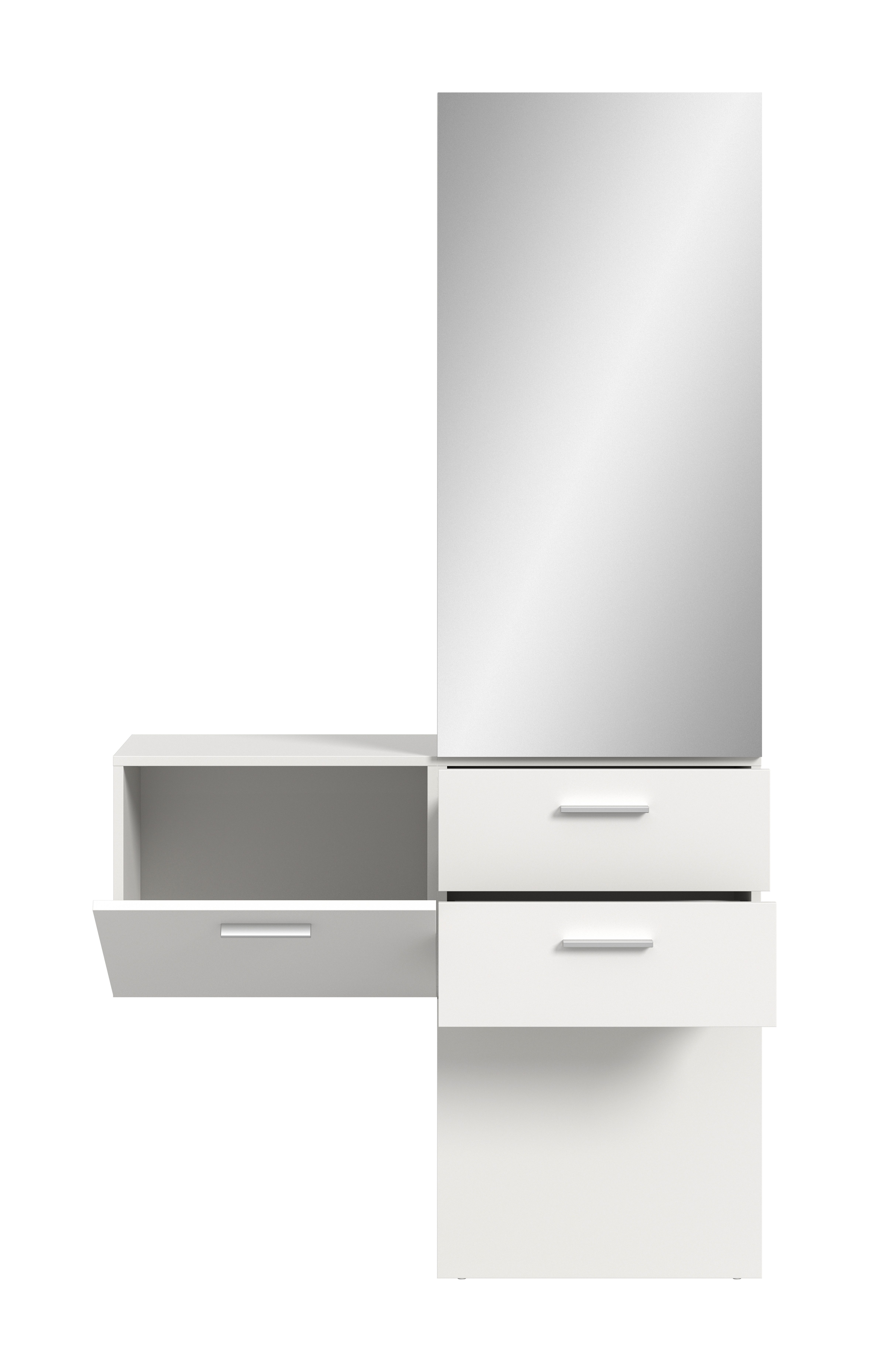 furnling Garderoben-Set Varga, (2-St., bestehend aus Garderobenpaneel, Garderobenschrank), Flurmöbel, Garderobenmöbel, Breite 104 cm, weiß Melamin