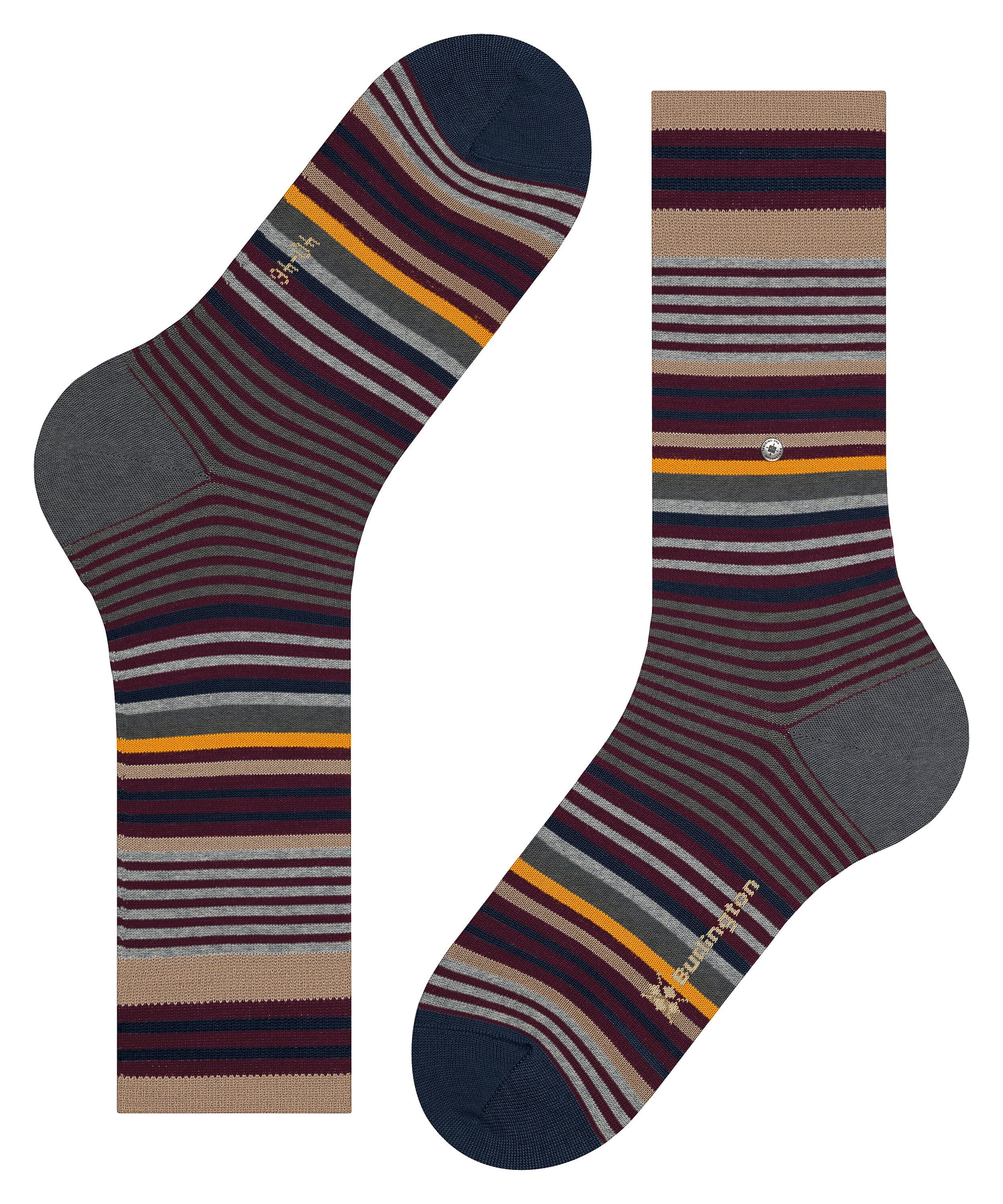 Burlington Socken Stripe (1-Paar) claret (8435)
