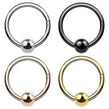 Taffstyle Nasenpiercing Piercing Segmentring Scharnier Clicker mit Kugel, Ring Helix Lippe Nasenring Nasenpiercing Ohrpiercing Filigran Creole