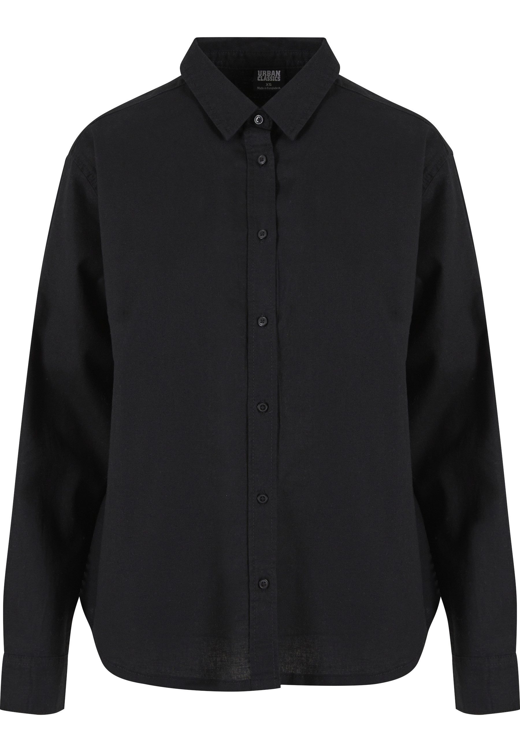 URBAN CLASSICS Langarmhemd Urban Classics Damen Ladies Linen Mixed Oversized Shirt