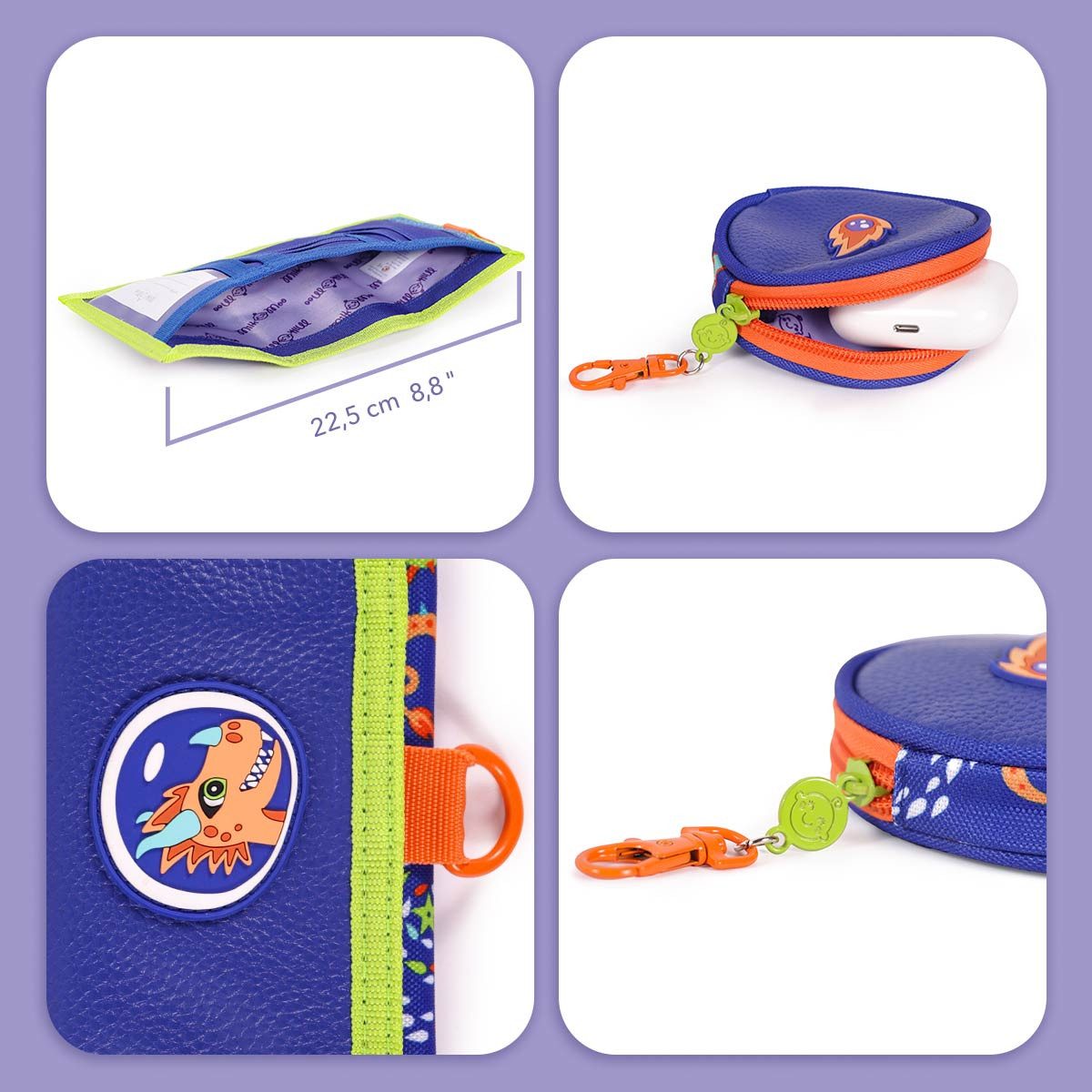 MILK&MOO Kindergartentasche Milk&Moo Ponix Kinderbrieftasche & Münzbeutel – Kompakt & kindgerecht
