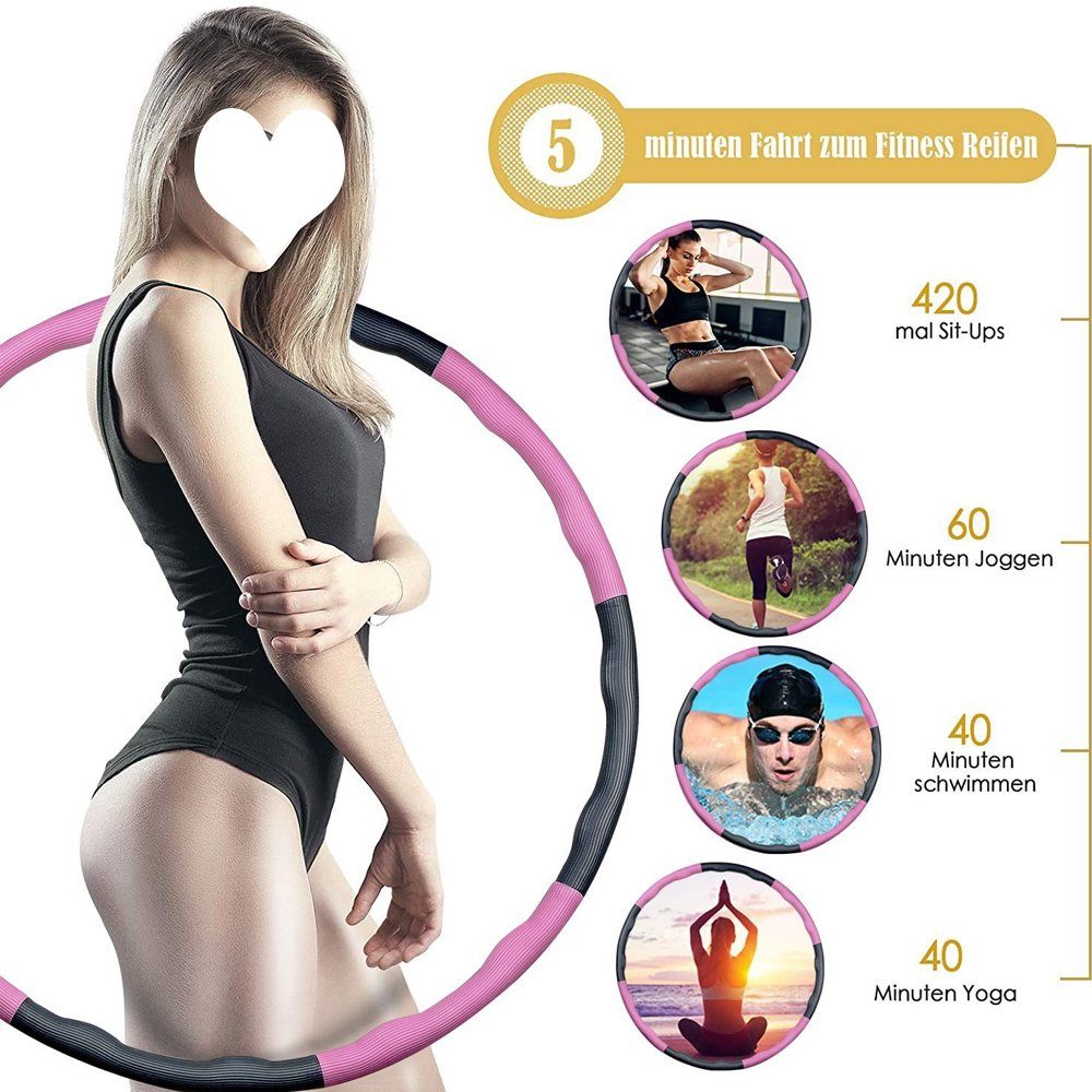 Rosa Fitness Hula KIKAKO Hula-Hoop-Reifen Hoop Hoop Hula Reifen,