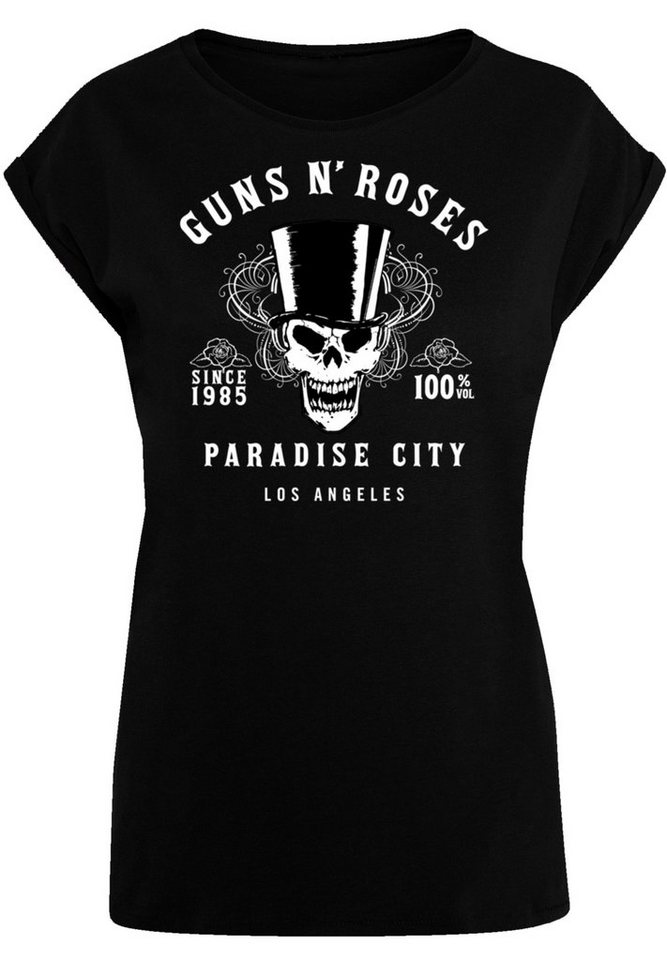 F4NT4STIC T-Shirt Guns \'n\' Roses Whiskey Label Rock Band Premium Qualität,  Sehr weicher Baumwollstoff mit hohem Tragekomfort