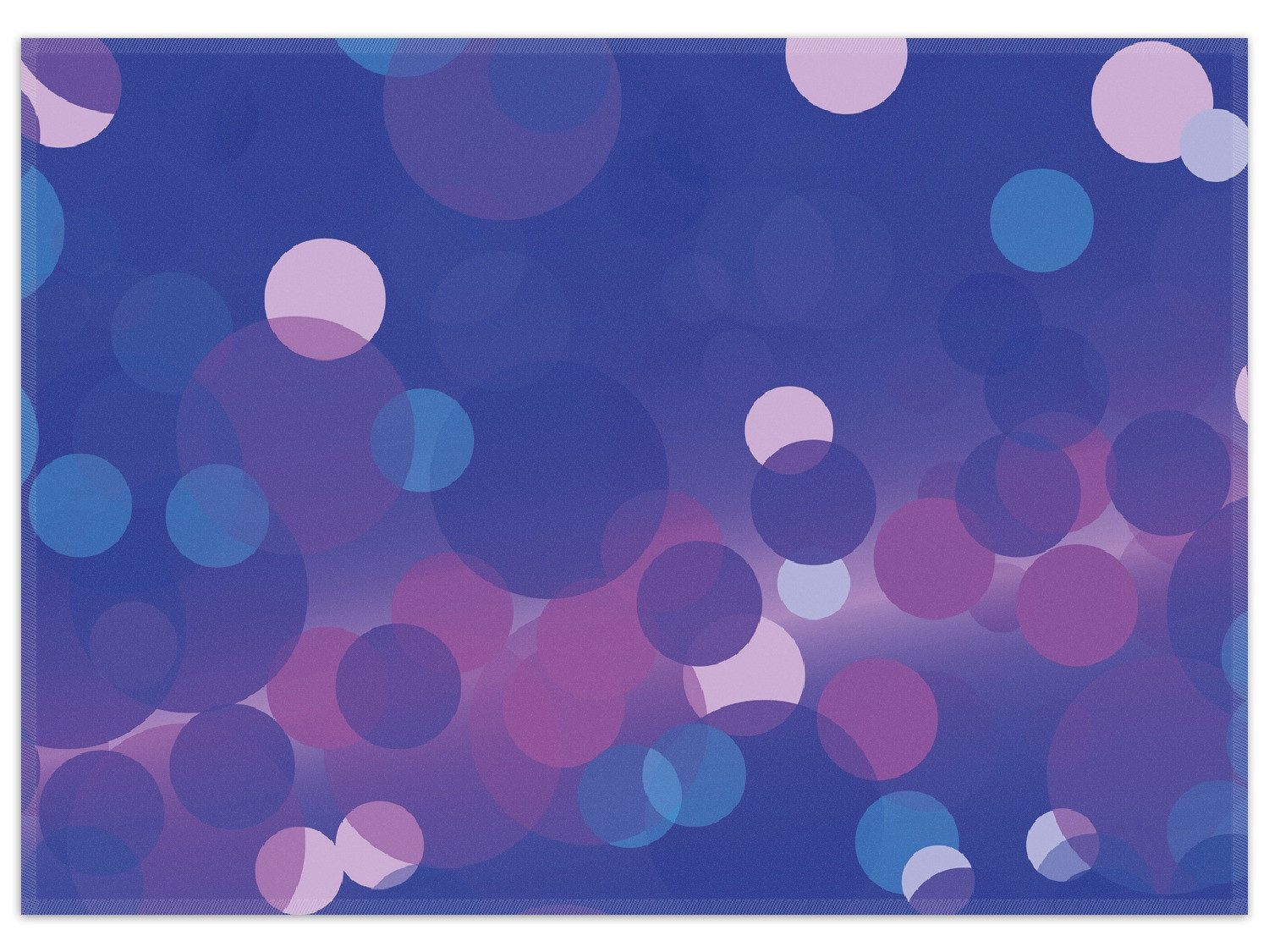 Wallario Teppich Blaue Kreise mit pink - harmonisches Muster, rechteckig, rutschfest